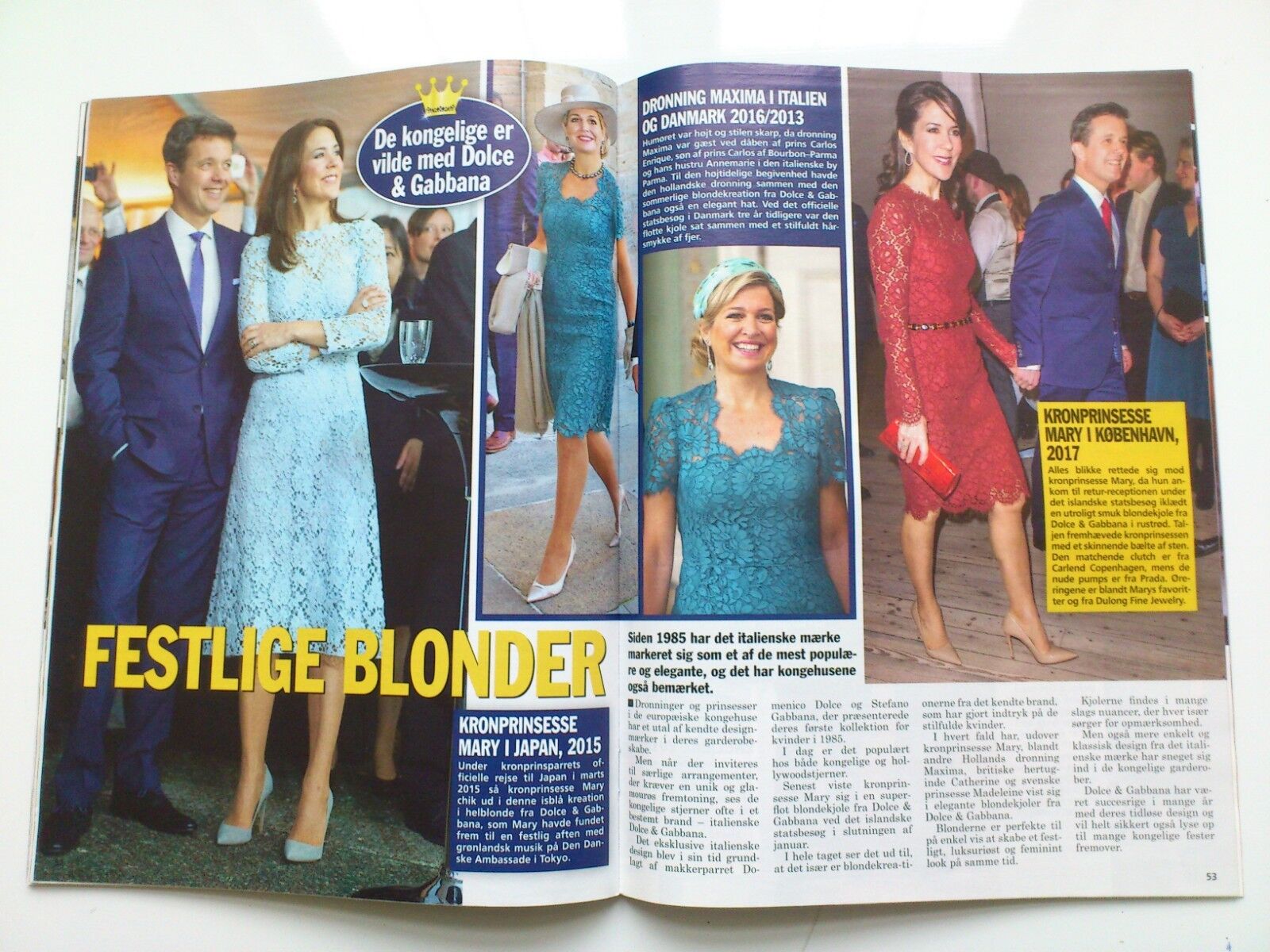 Danish magazine "Billed Bladet" Royals/Film stars No 16/2017