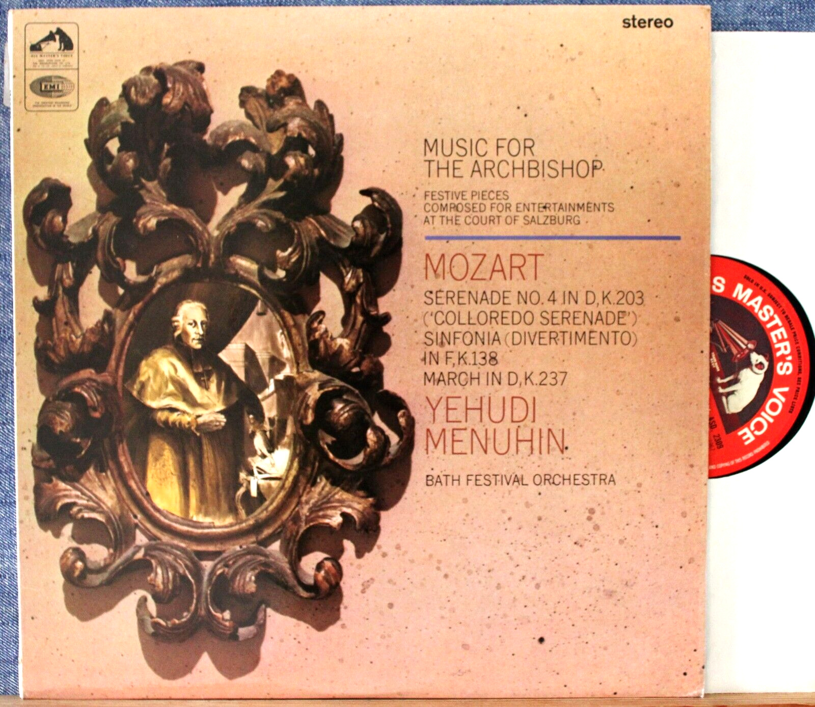 Menuhin Mozart (Serenade KV 203; Sinfonia; March) HMV ASD 2309 semi-circle NM