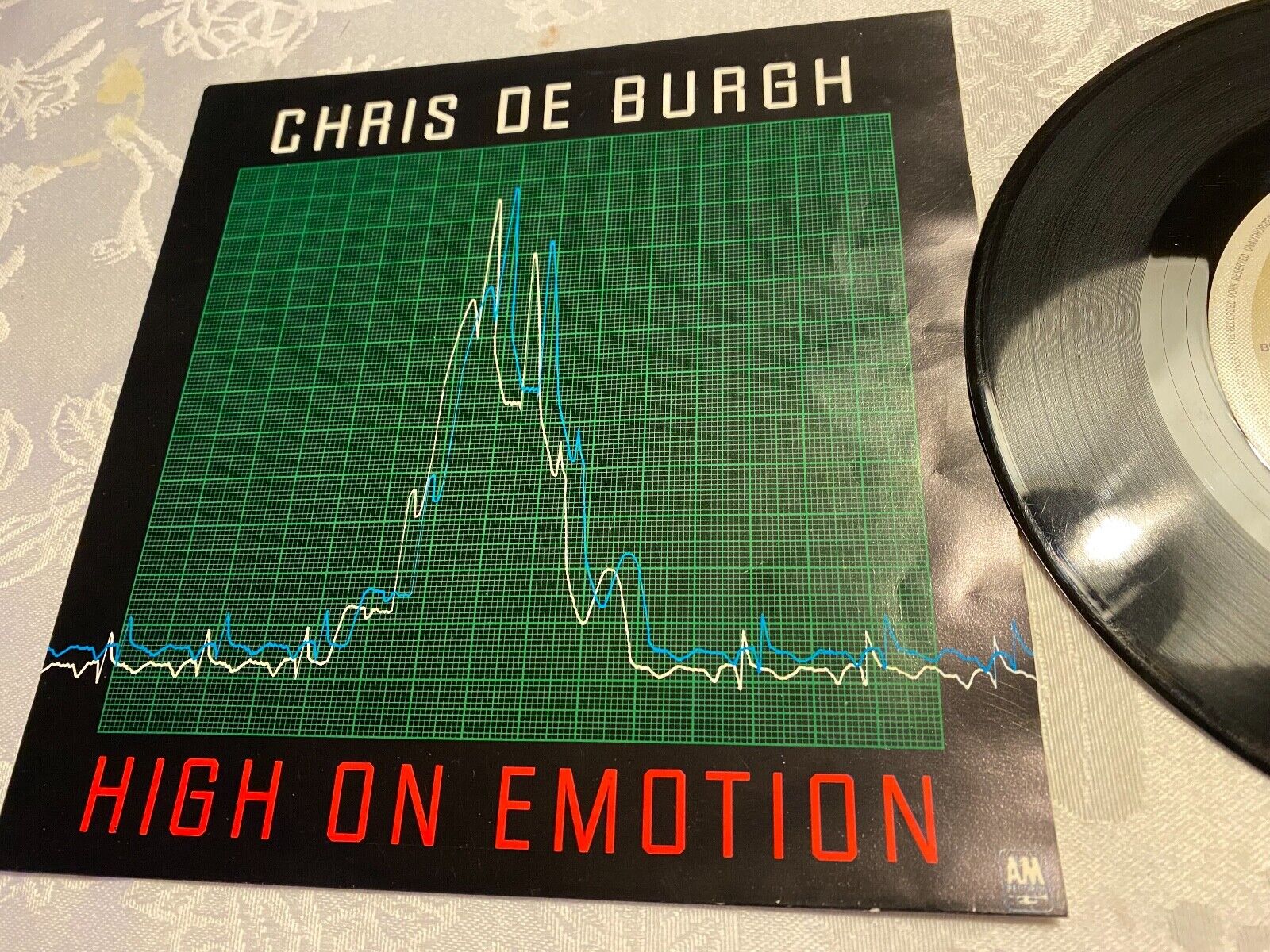 CHRIS DE BURGH "HIGH ON EMOTION / MUCH MORE THAN THIS" 1984 A  M RECORDS 7 INCH