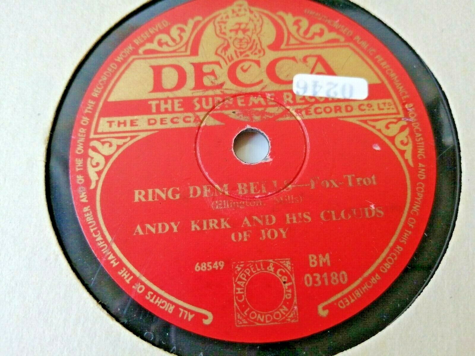 78 RPM  shellacAndy Kirk and His Clouds Of Joy-Cuban Boogie Boogie/Ring Dem 