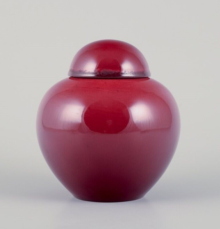 Paul Millet for Sevres France Unique lidded ceramic jar with oxblood glaze