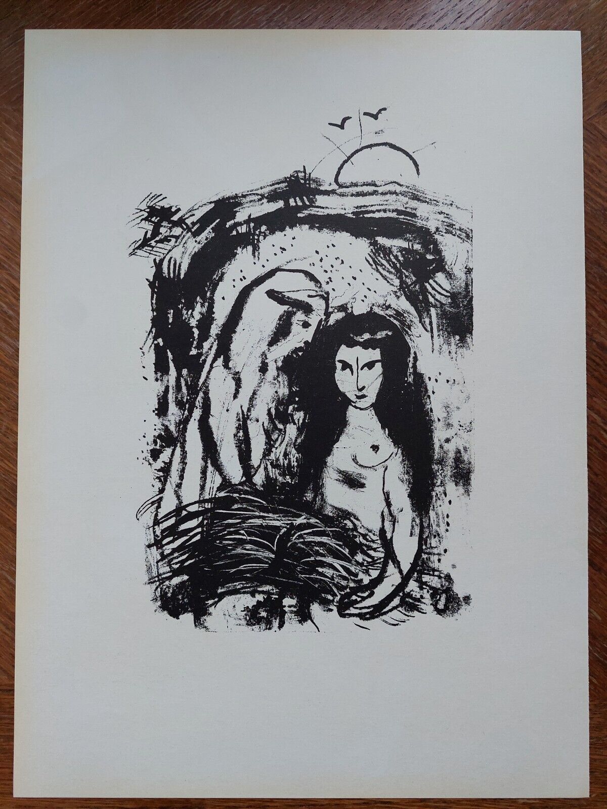Marc CHAGALL Original lithograph "Ruth aux pieds de Booz" 1960