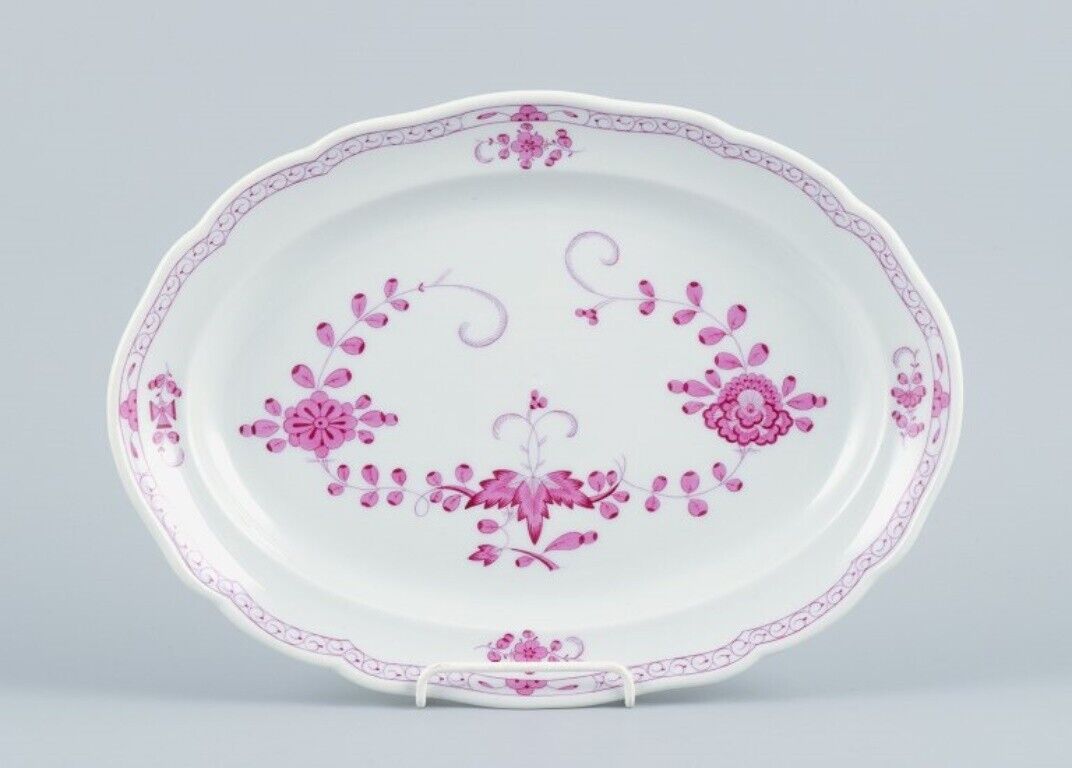 Meissen Germany Pink Indian oval serving dish Approx 1900