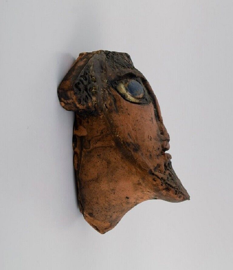 Niels Helledie (b 1927) Denmark Unique face mask in hand-painted stoneware