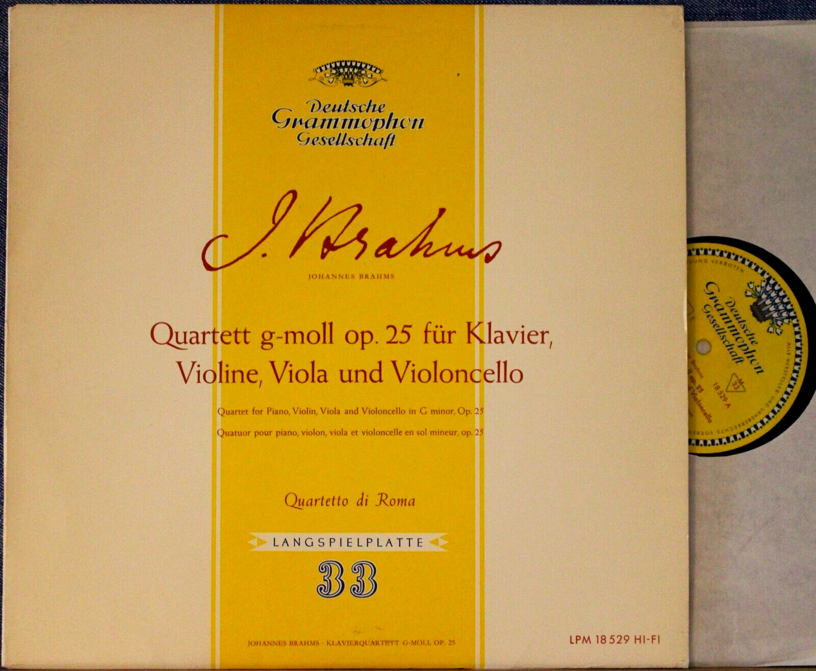 Trio Santoliquido; Giuranna Brahms (Piano quartet op 25) DGG 18 529 NM