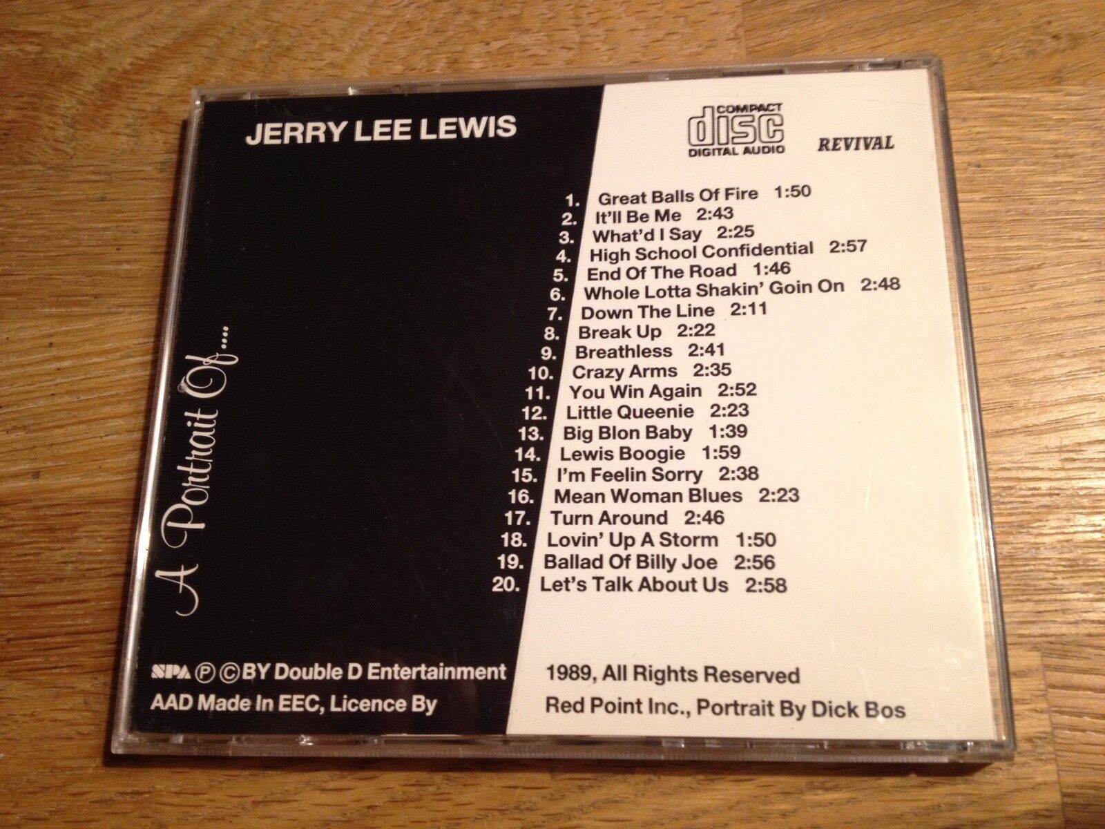 JERRY LEE LEWIS "A PORTRAIT OF JERRY LEE LEWIS" 1989 CD ALBUM 20 TRACK AAD SPA**