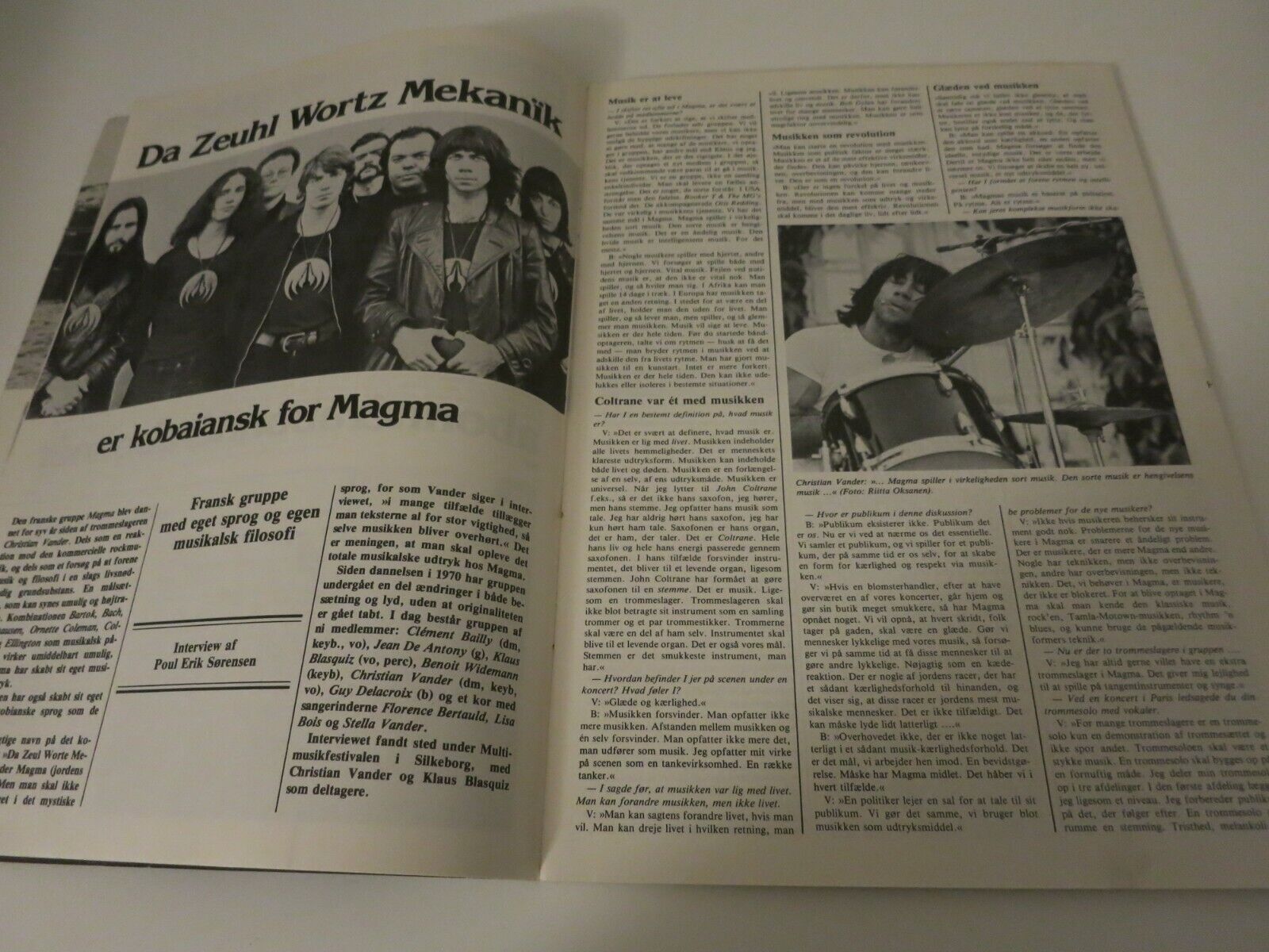 Danish Mag 1977 IVAN HORN Magma BOB MARLEY John Coltrane AB111