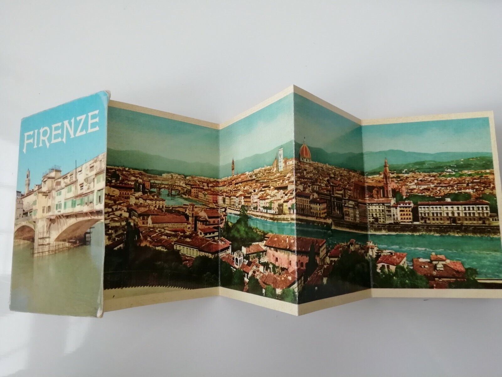 Vintage folder with hand-colored old photos of FirenzeItaly 