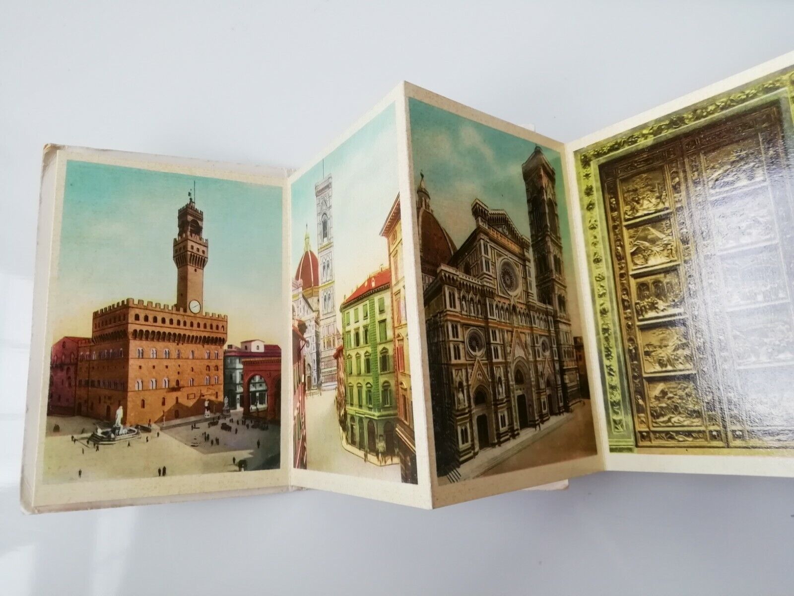 Vintage folder with hand-colored old photos of FirenzeItaly 