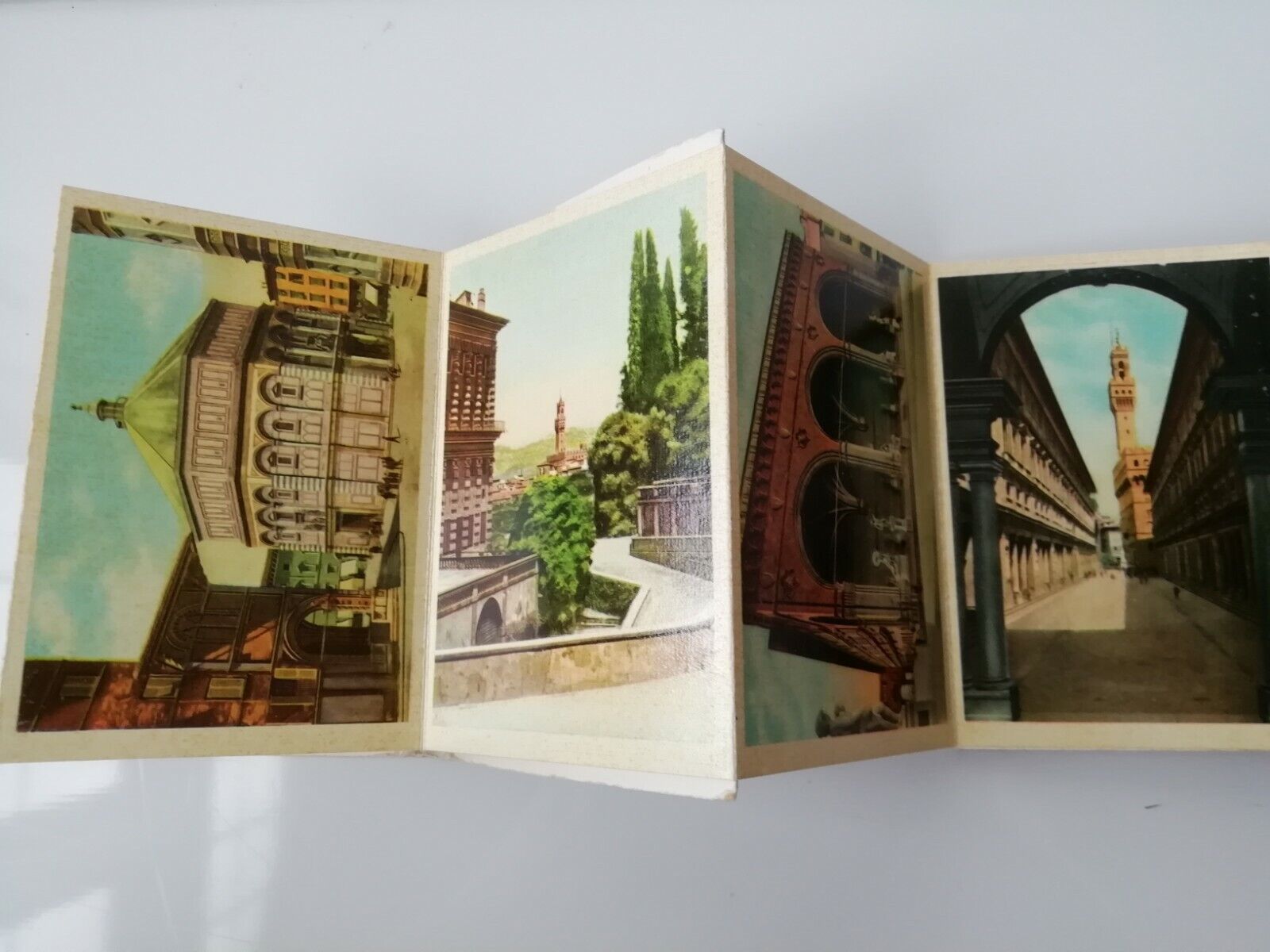 Vintage folder with hand-colored old photos of FirenzeItaly 