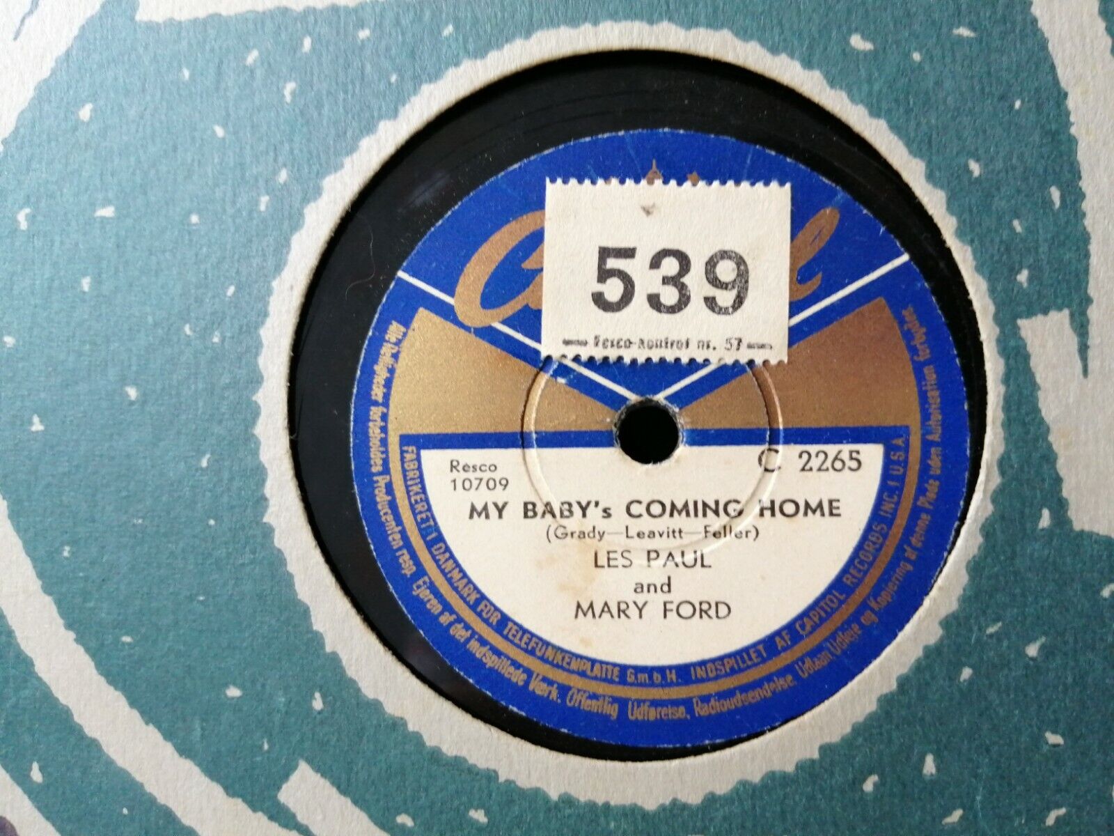 78 rpmLES PAUL  MARY FORDMy Baby's Coming Home/Lady of Spain