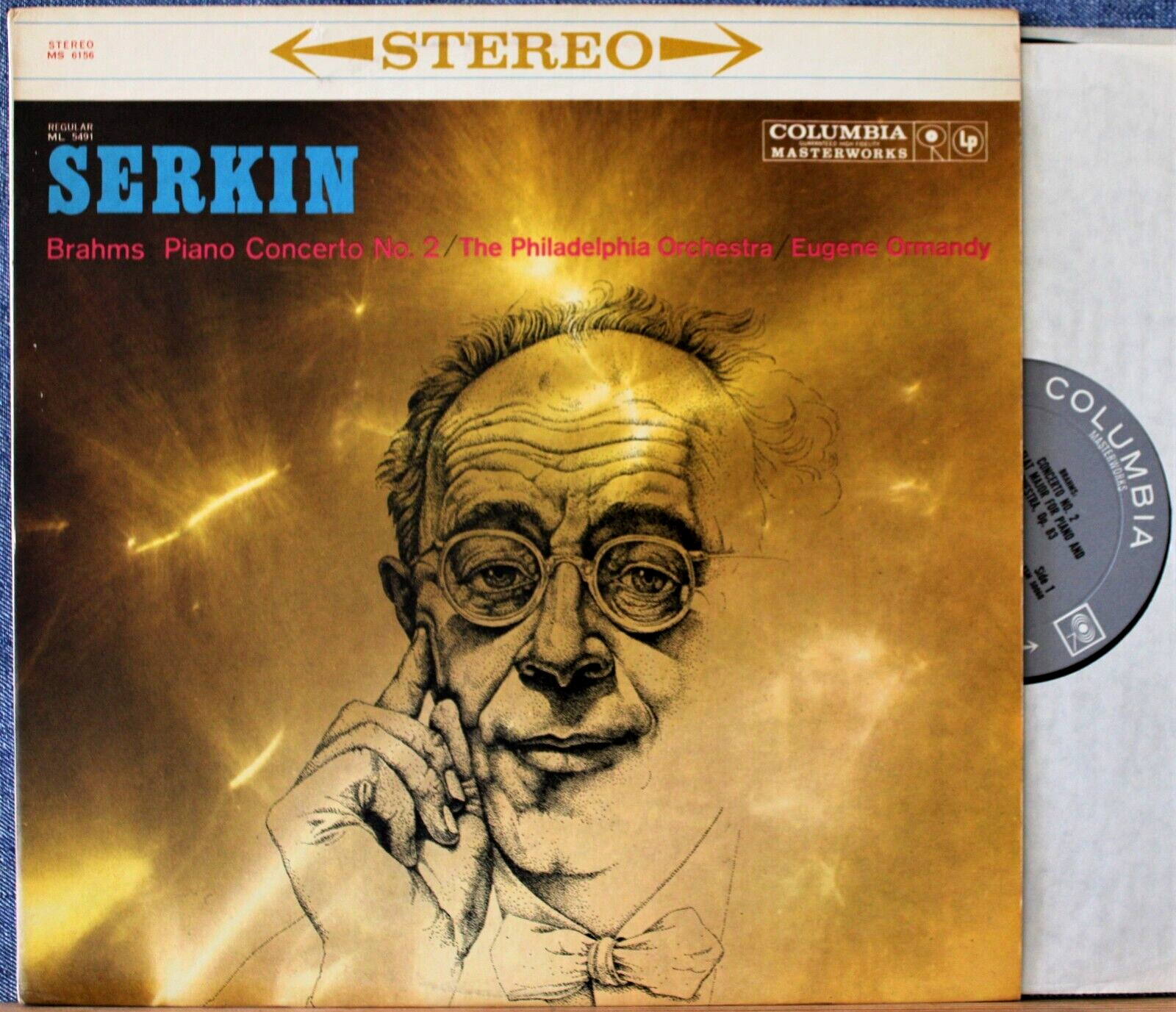 Serkin; Ormandy Brahms (Piano concerto 2) Col MS 6156 2-Eye NM