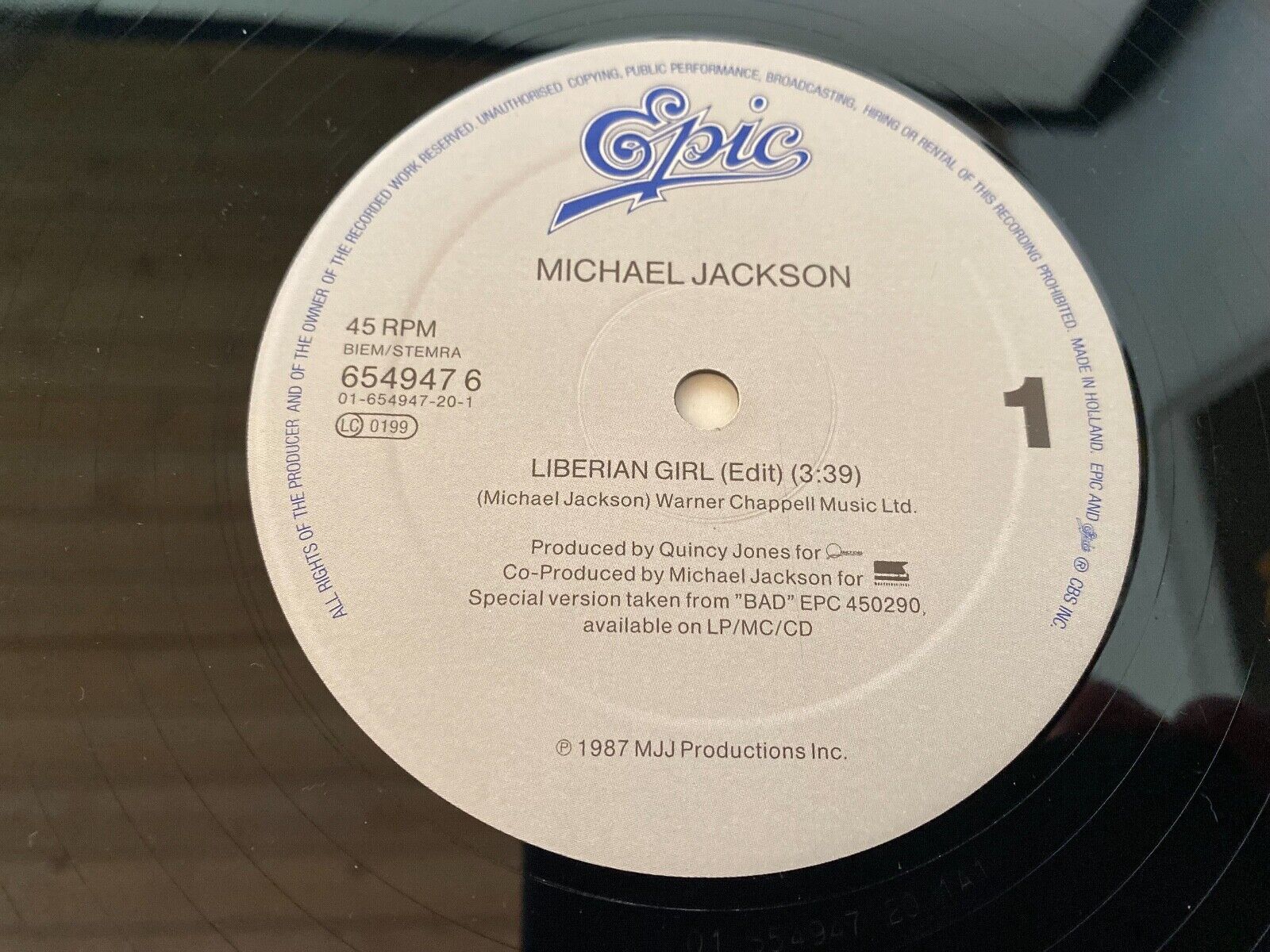 MICHAEL JACKSON "LIBERIAN GIRL/GET ON THE FLOOR/GIRLFRIEND" 1987 EPIC HOLLAND 12