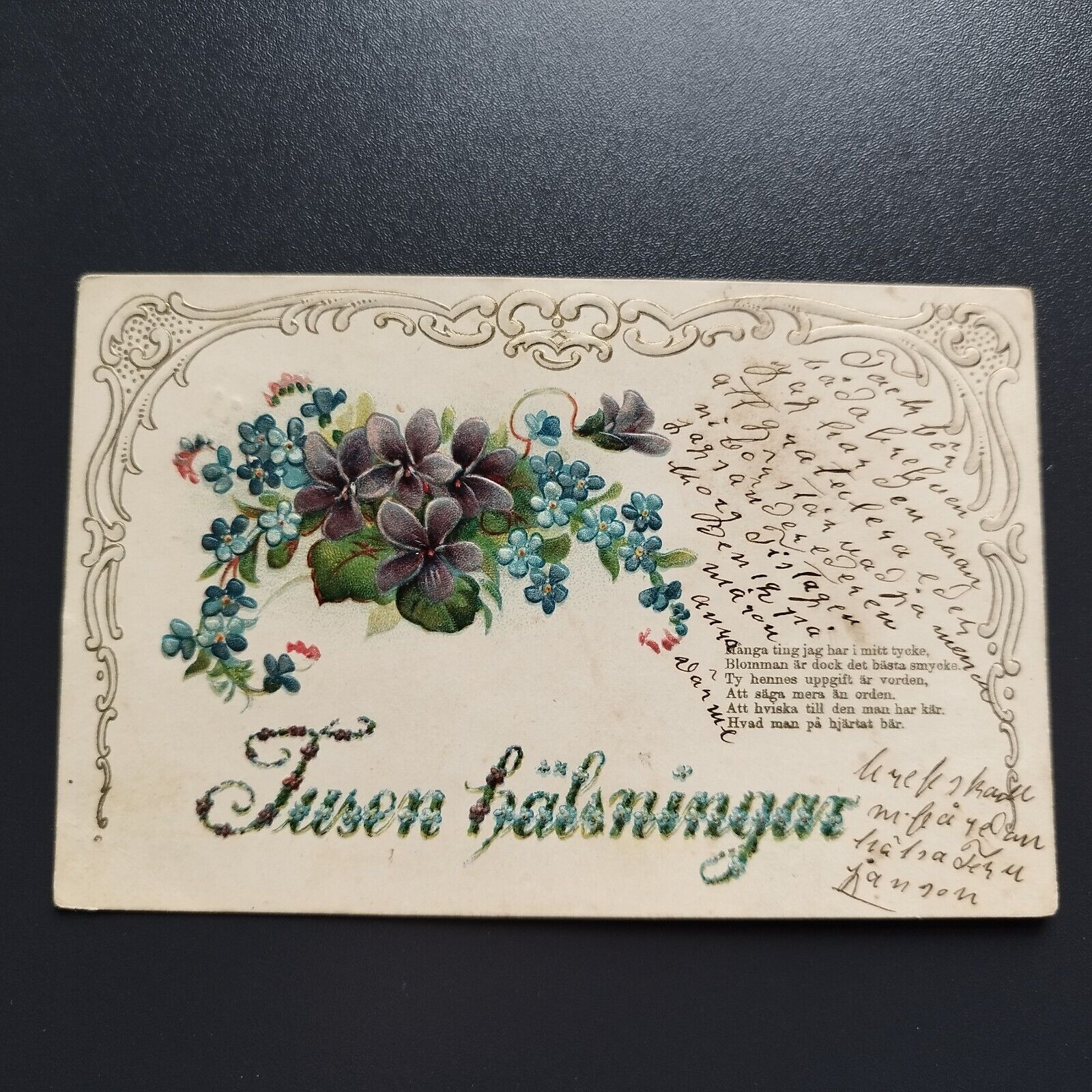 Sweden Lovely old greeting card from 1901