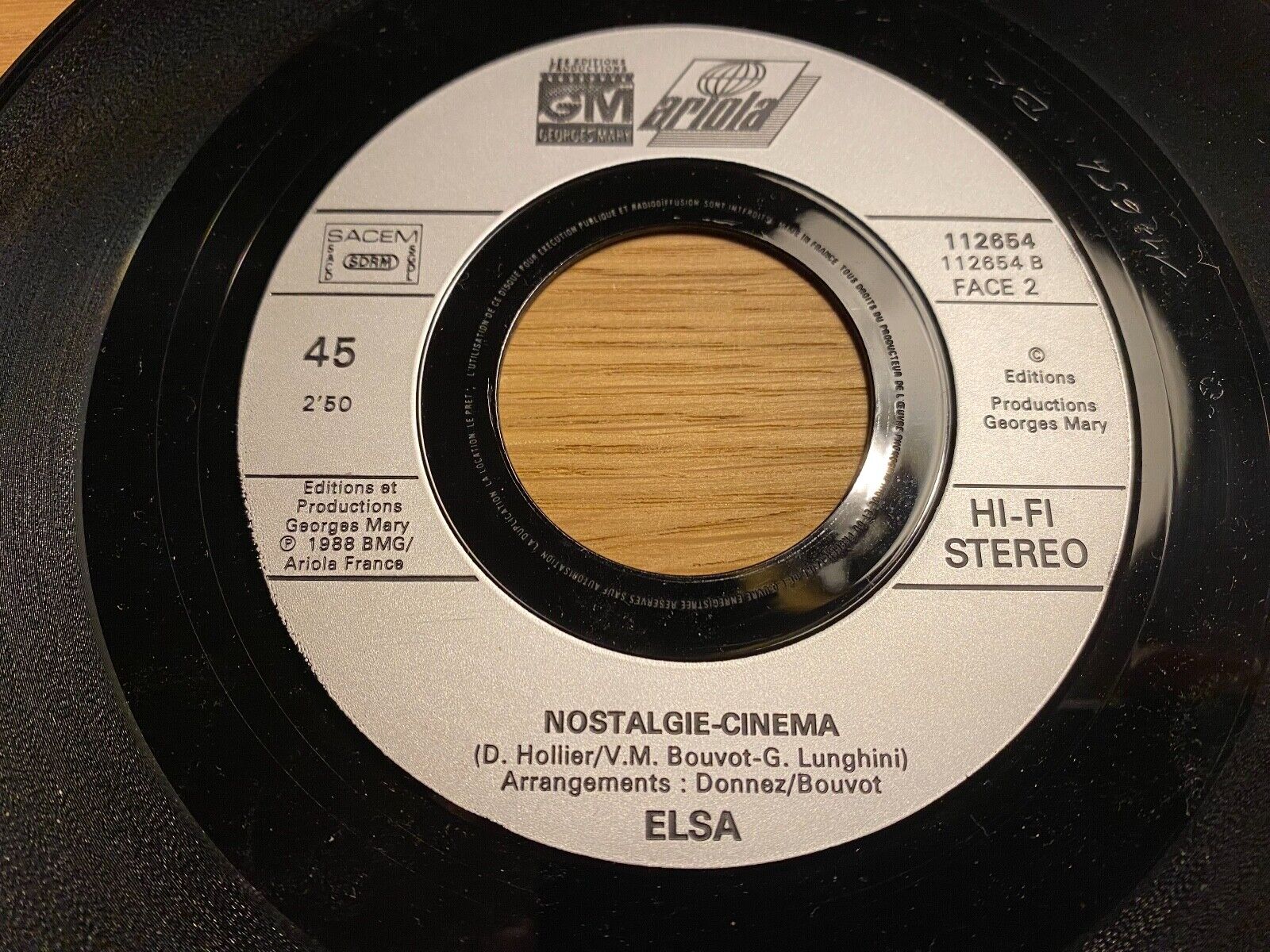 ELISA "JAMAIS NOUS" REMIX "NOSTALGIE-CINEMA" 1988 FRANCE GM ARIOLA RECORDS FRANC