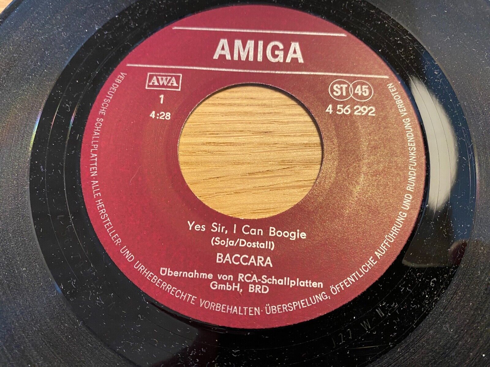 BACCARA "YES SIR I CAN BOOGIE/CARA MIA" 1970´S DDR AMIGA AWA 7" EAST GERMAN OOP