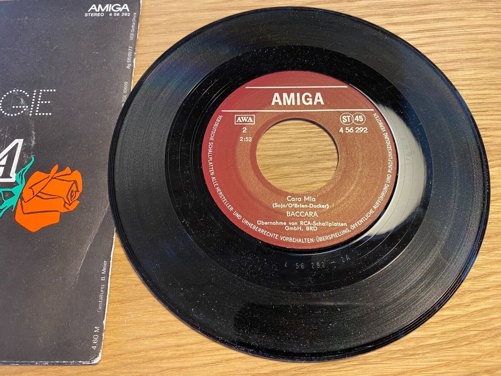 BACCARA "YES SIR I CAN BOOGIE/CARA MIA" 1970´S DDR AMIGA AWA 7" EAST GERMAN OOP