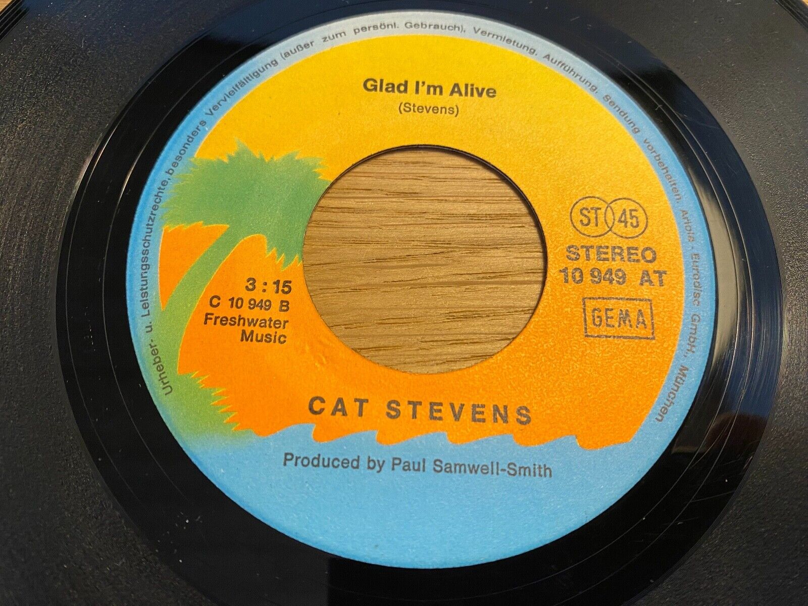 CAT STEVENS "MORING HAS BROKEN/GLAD I´M ALIVE" ISLAND RECORDS 1970´S W GERMANY*