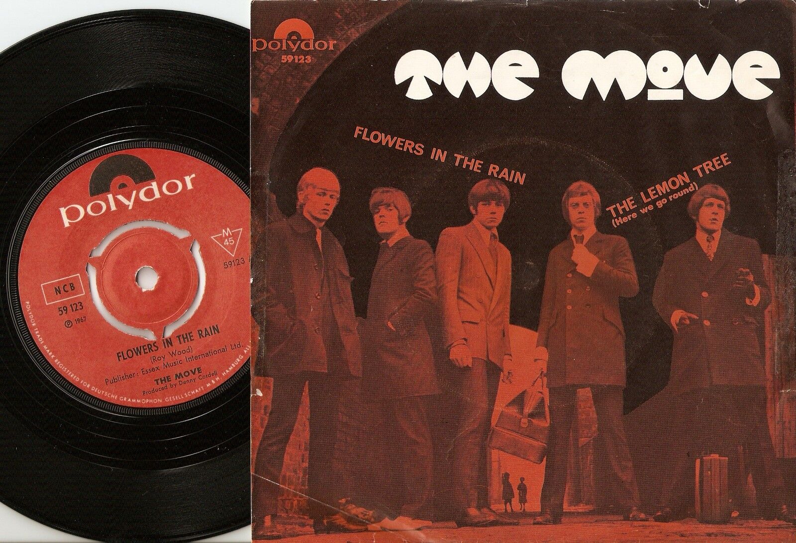 THE MOVE FLOWERS IN THE RAIN NORWAY 45+PS 1967 MOD FREAKBEAT PSYCH GARAGE