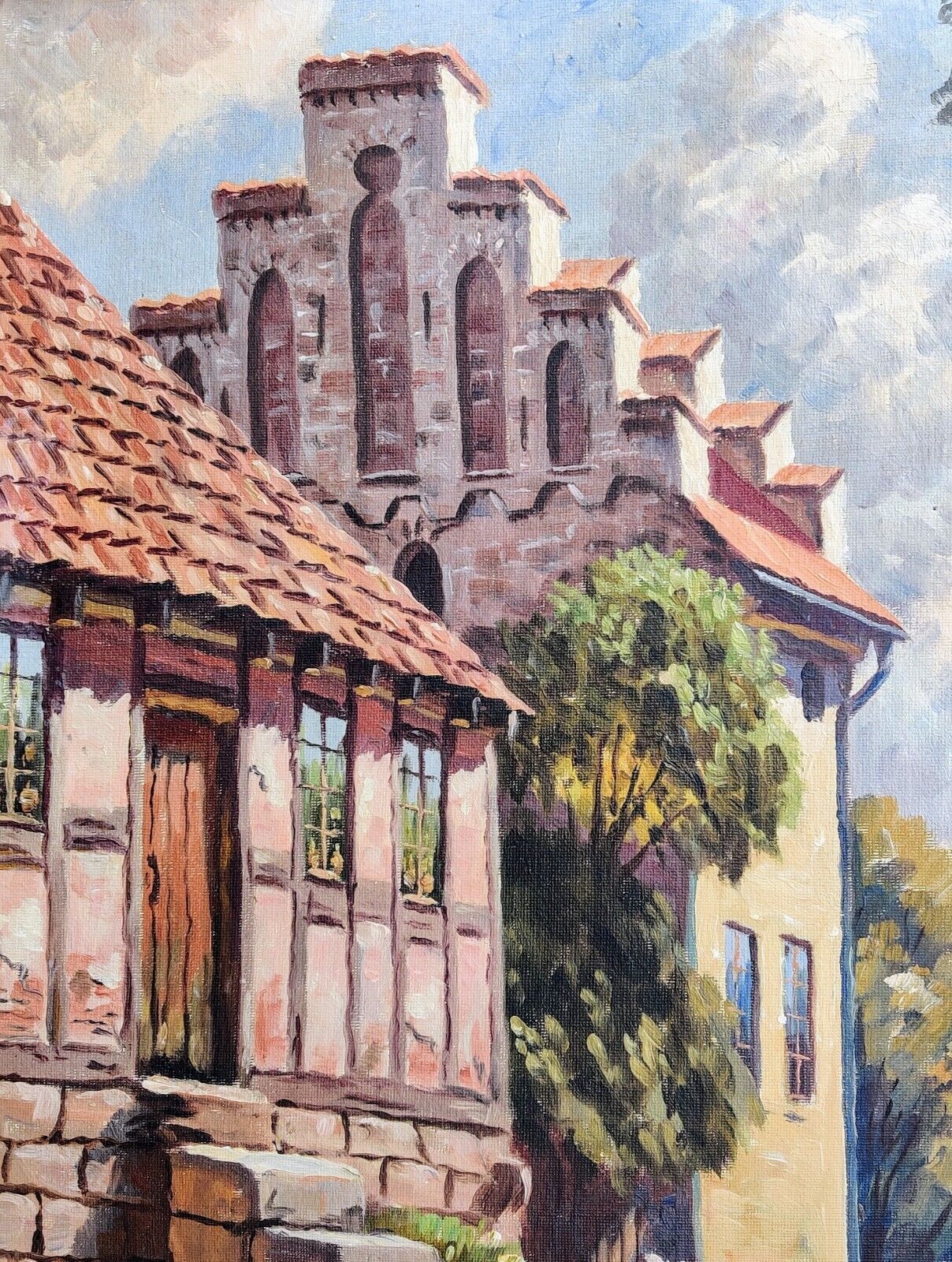 Valdemar Albertsen (1868-1954): VILLAGE CHURCH original oil painting