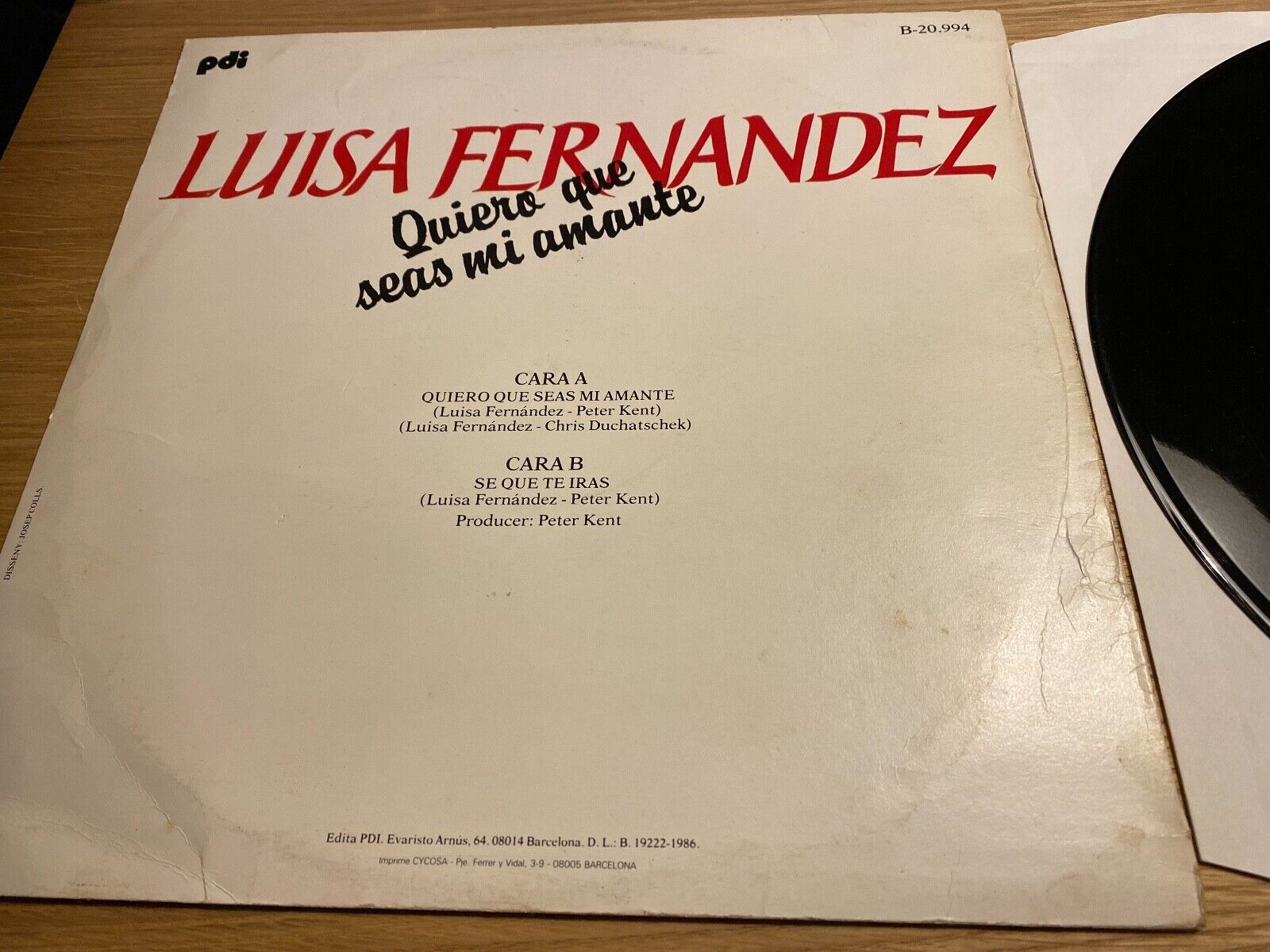 LUISA FERNANDEZ "QUIERO QUE SEAS MI AMANTE" 1986 PDI RECORDS SGAE SPAIN STEREO