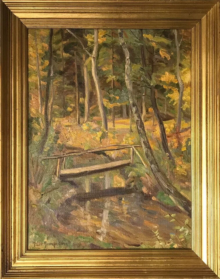 Holger Havrehed (1896-1970): WOODEN BRIDGE OVER WALDBACH Dated 1944