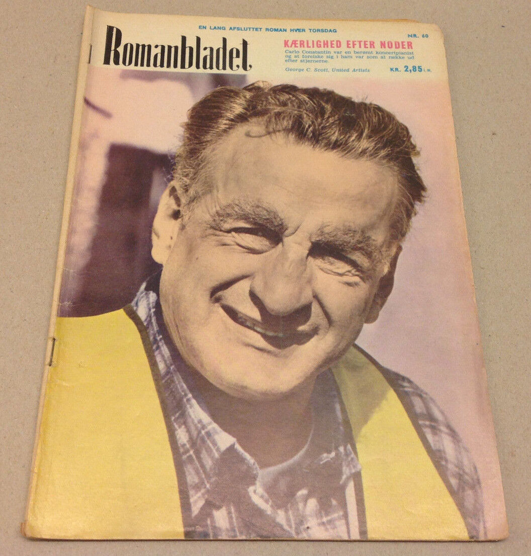 GEORGE C SCOTT ON FRONT COVER VINTAGE Danish Novelle Romanbladet Magazine 1974