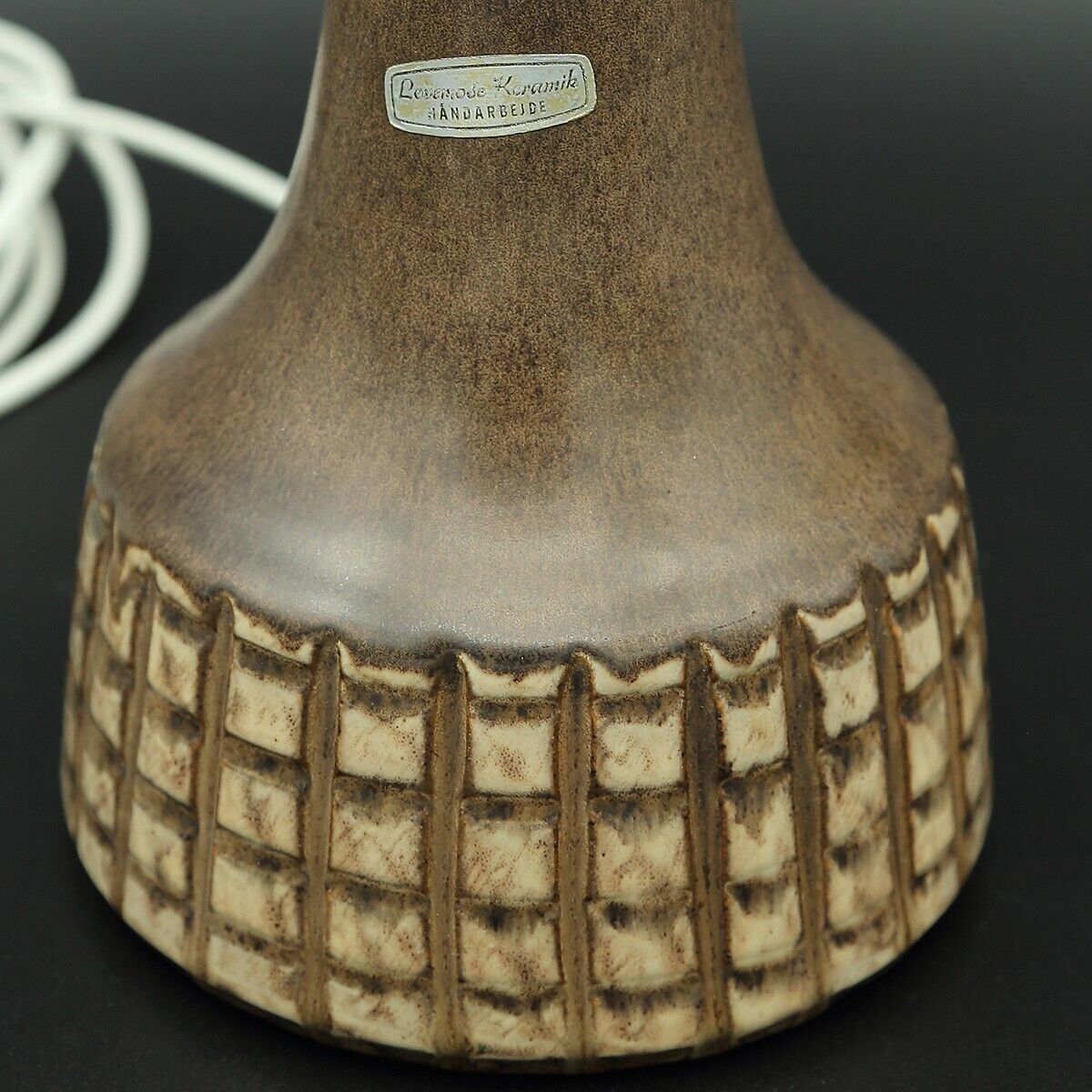 Løvemose Denmark Lamp, 1960s Brutalist Danish Design Pottery