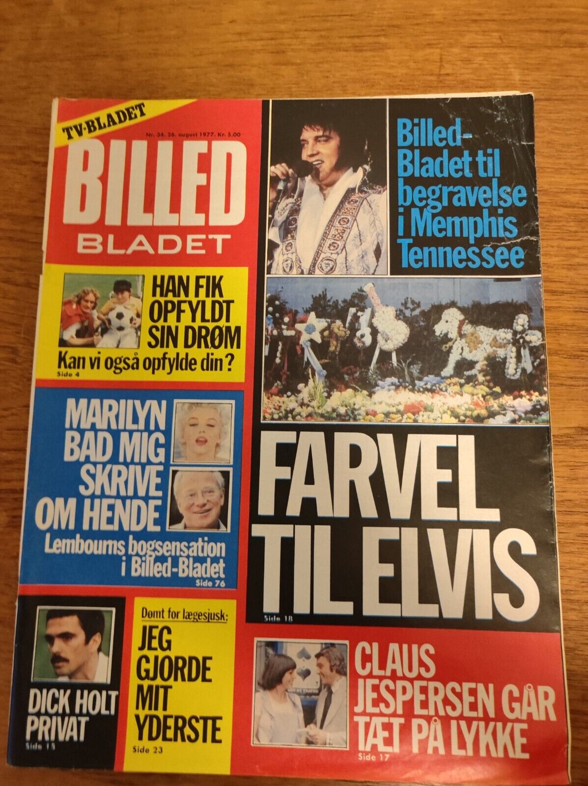 FUNERAL ELVIS PRESLEY Marilyn Monroe MARGRETHE Keith Drinkel 1977 Magazine BB47