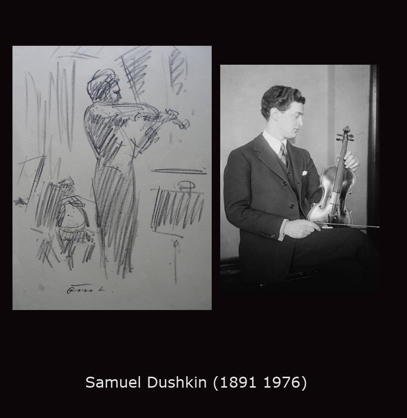 Rare performance portrait of American violinist, Samuel Dushkin. Copenhagen 1935