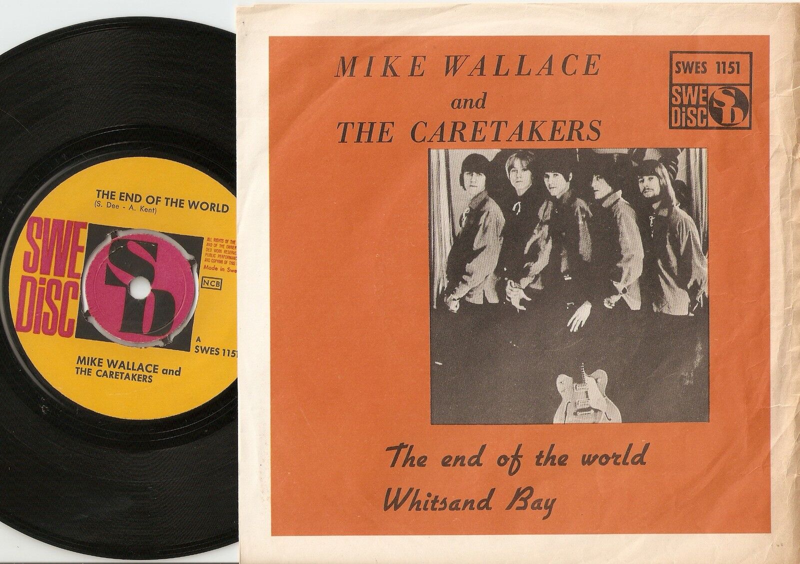 MIKE WALLACE  CARETAKERS WHITSAND BAY  WORLD SWEDISH PS+45 1966 FREAKBEAT MOD