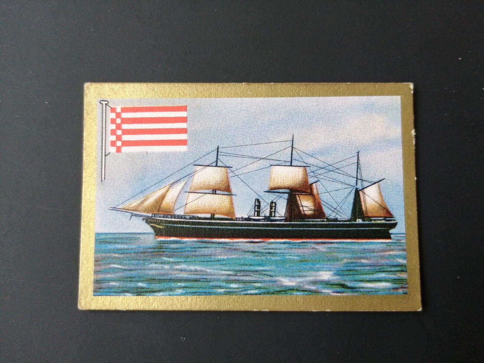 German SABA tobacco ship trading card from 1931-33No 26 "Hudson" 1857