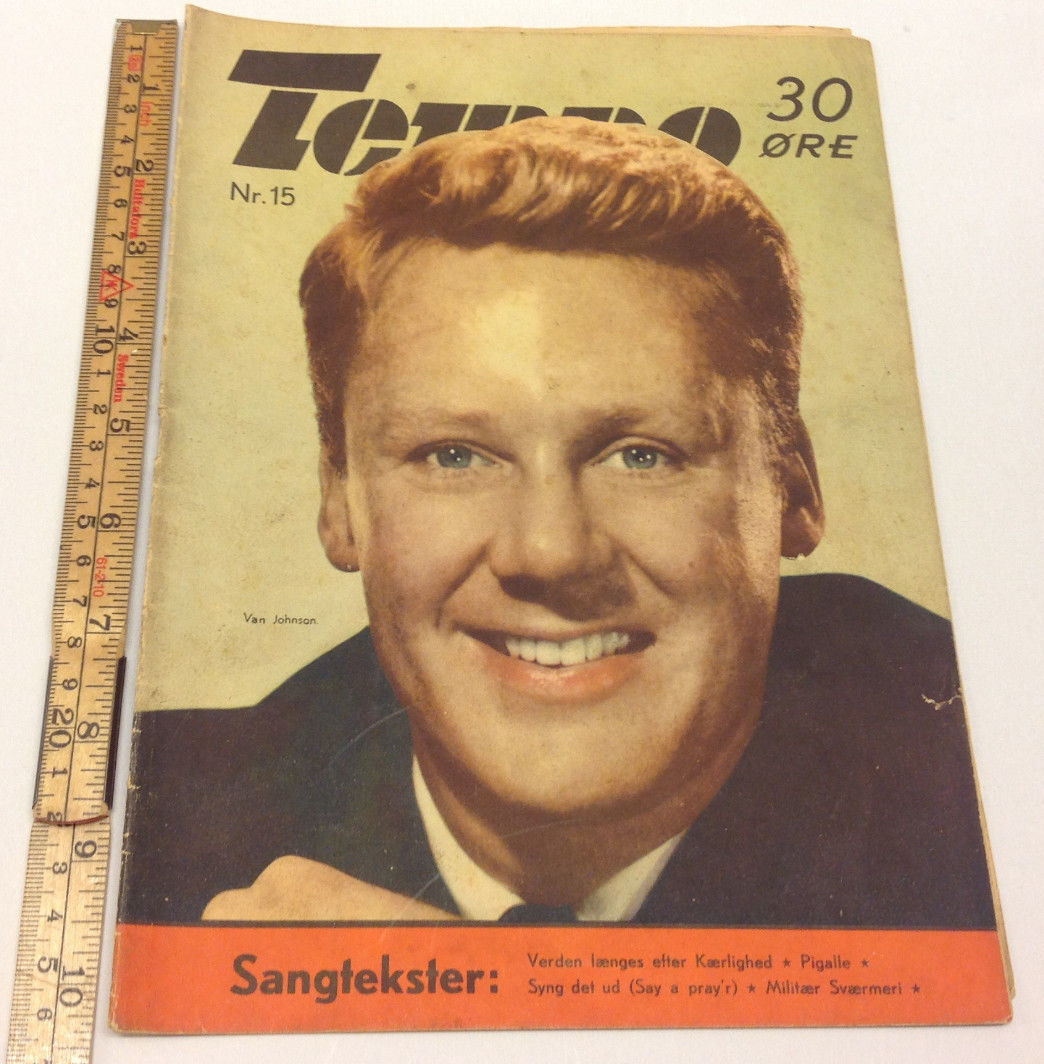 VAN JOHNSON on the Front Cover of Original Vintage Danish Magazine "Tempo" 1947