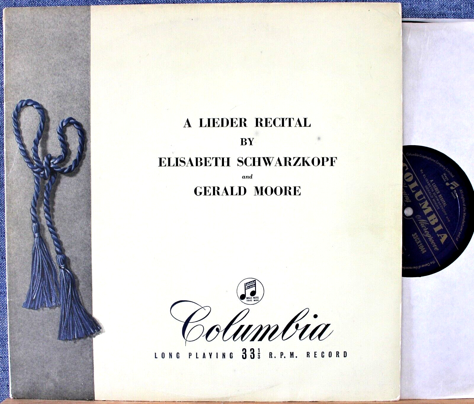 Schwarzkopf; Moore Lieder Recital Col 33CX 1044 NM