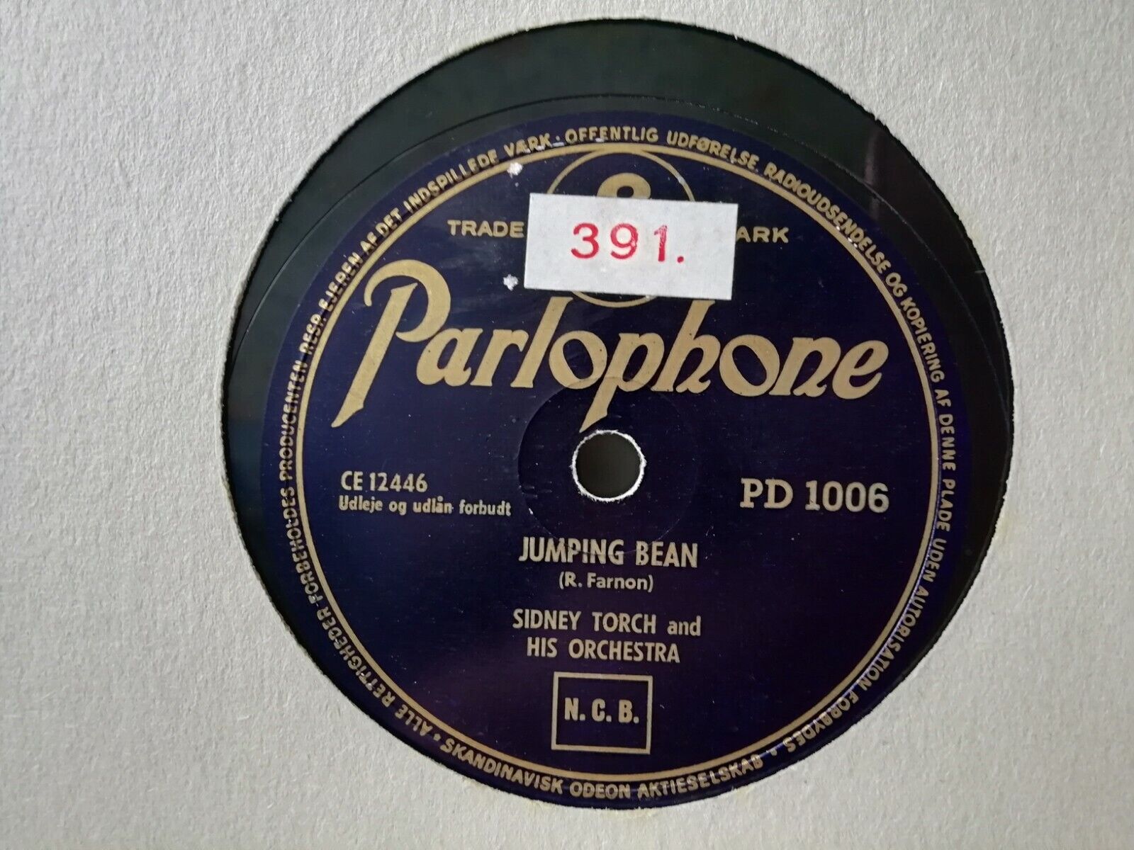 78 rpmSIDNEY TORCHJumping Bean/TabuParlophone Denmark PD 1006