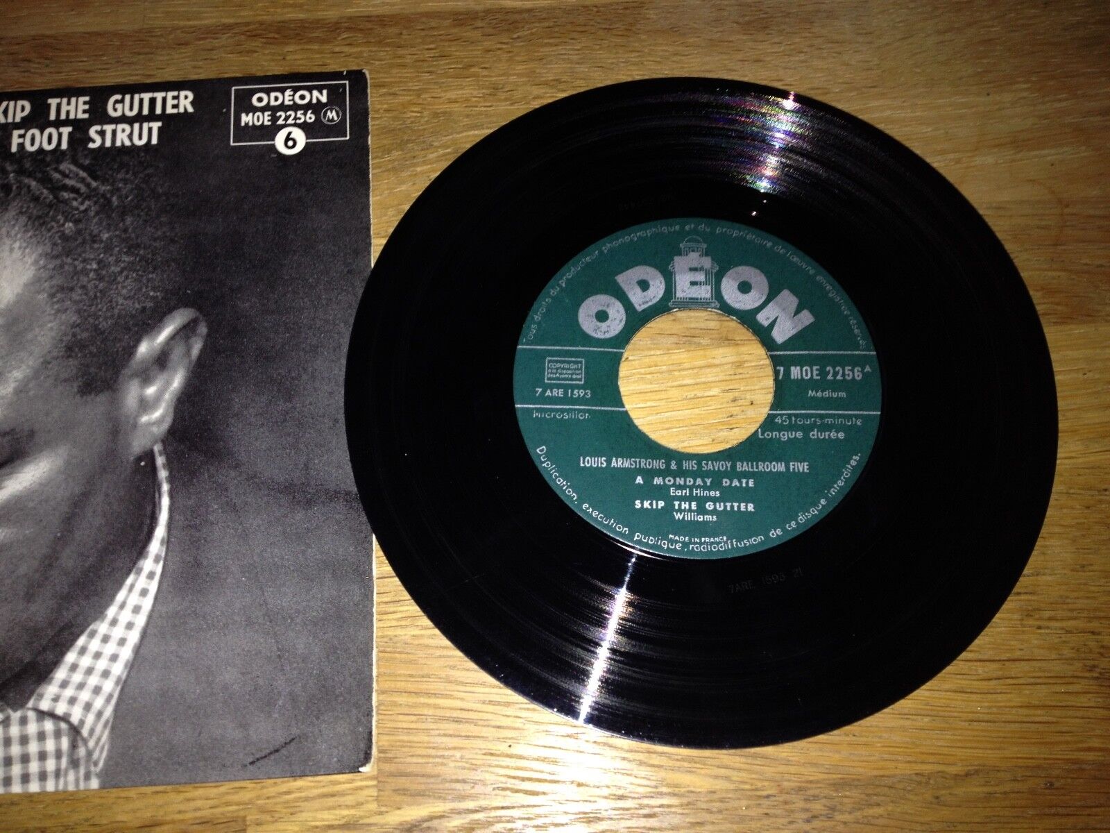 LOUIS ARMSTRONG "A MONDAY DATE" 4 TRACKS FRENCH VINYL SINGLE ODEON RECORDS BIEM*