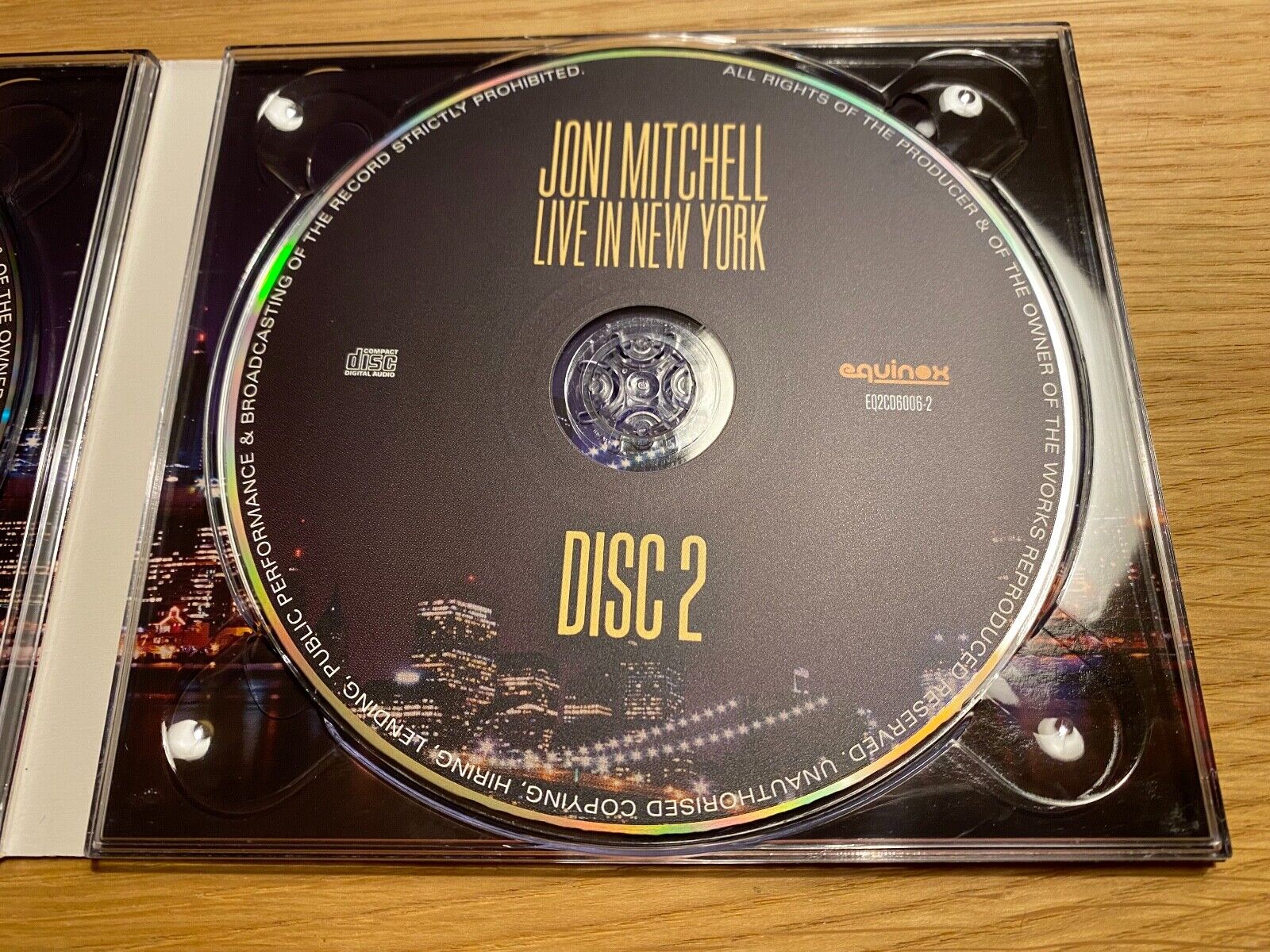 JONI MITCHELL "LIVE IN NEW YORK" 2020 2 CD SET 21 TRACK EQUINOX DIGIPAK EDITION*