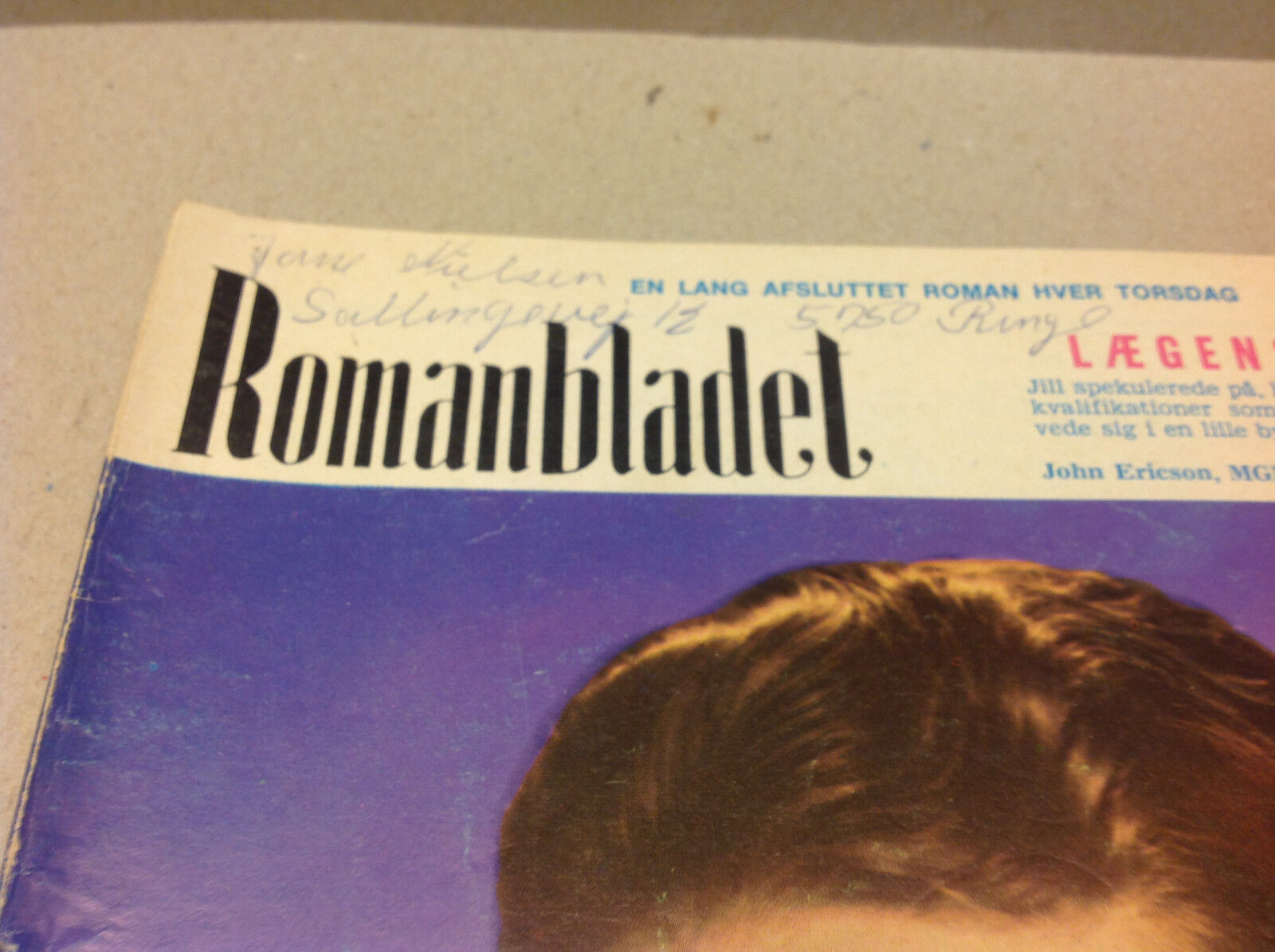 JOHN ERICSON MGM ON FRONT COVER VINTAGE Danish Novelle Romanbladet Magazine 1973