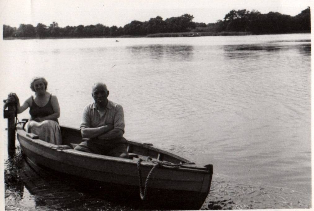 Couple in Boat Life in Denmark 1900 - 1950s Rare Vintage Photo Small Size 9x6cm