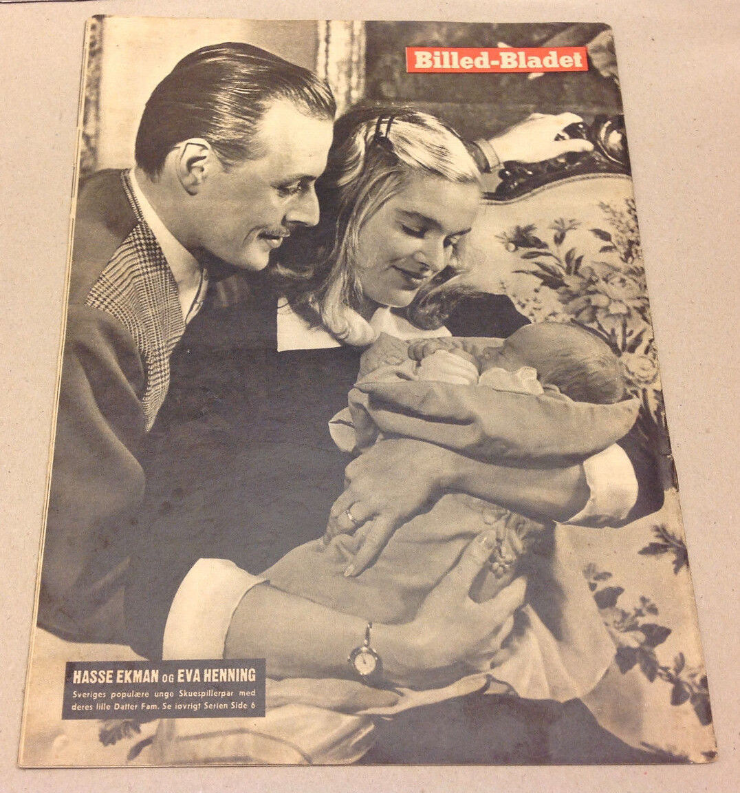 HASSE EKMAN EVA HENNING BACK COVER + SANTA ON DANISH Magazine Billed-Bladet 1947