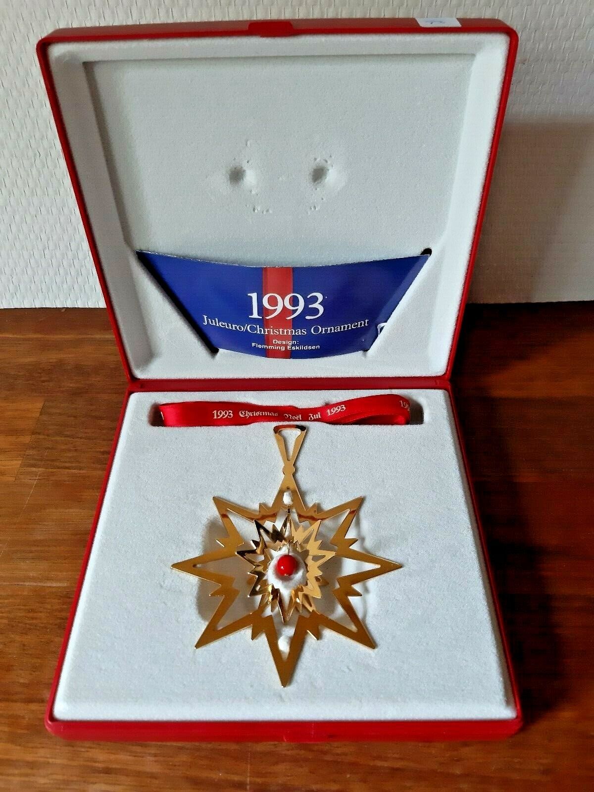 1993 CHRISTMAS STAR CHRISTMAS MOBILE 24 carat gold plated GEORG JENSEN Box