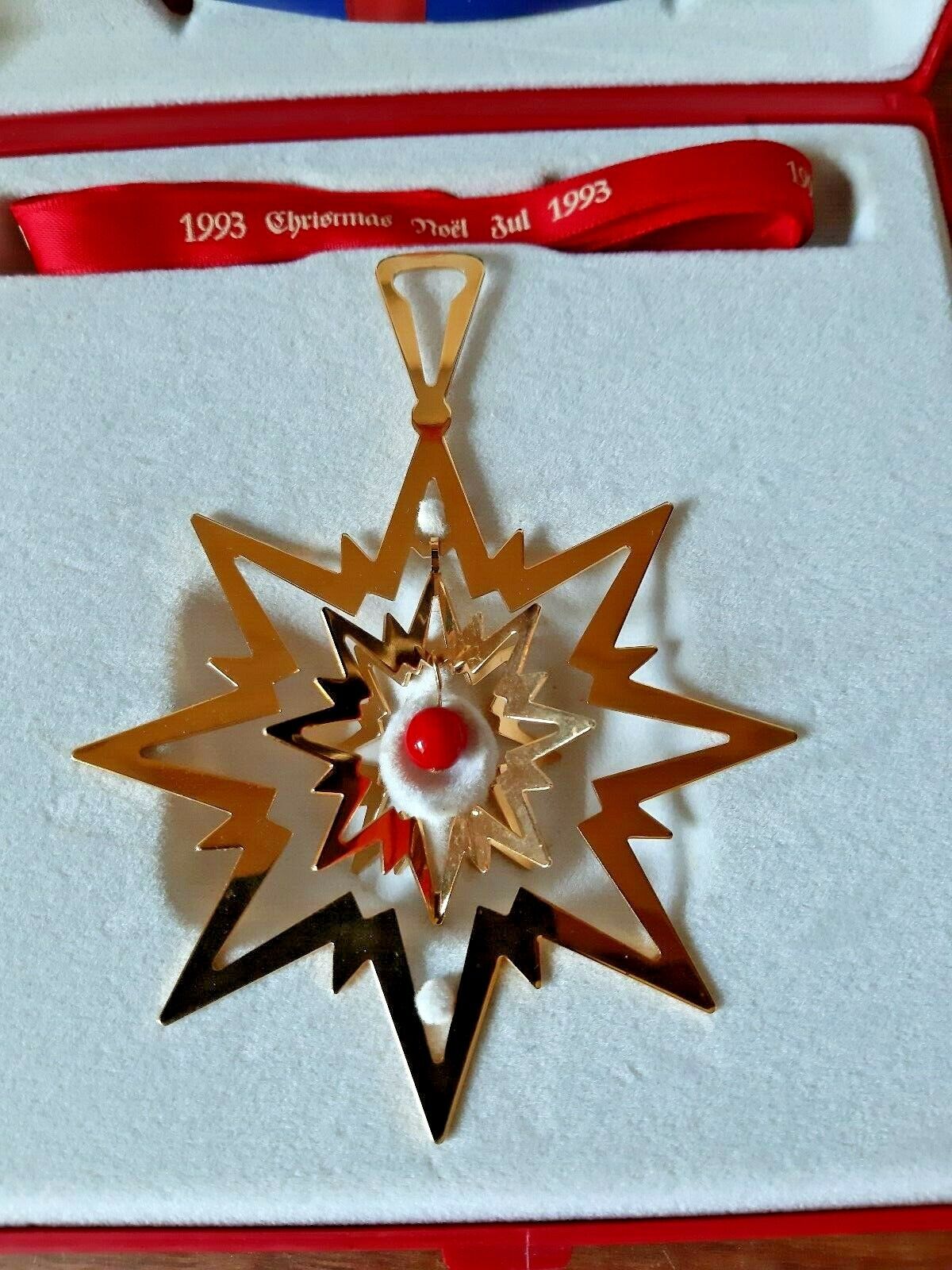 1993 CHRISTMAS STAR CHRISTMAS MOBILE 24 carat gold plated GEORG JENSEN Box