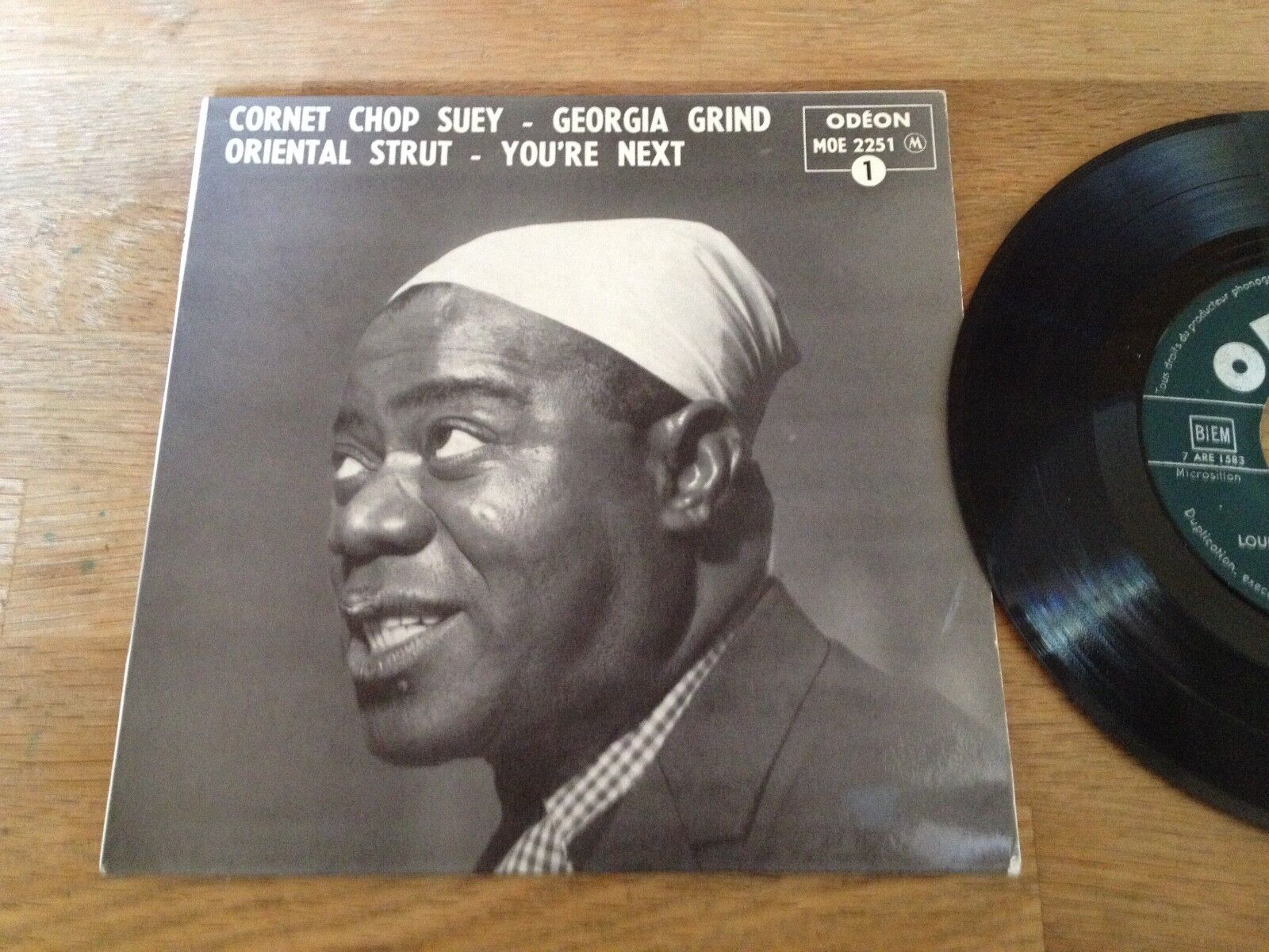 LOUIS ARMSTRONG "YOU´RE NEXT" 4 TRACKS FRENCH VINYL SINGLE ODEON RECORDS BIEM***