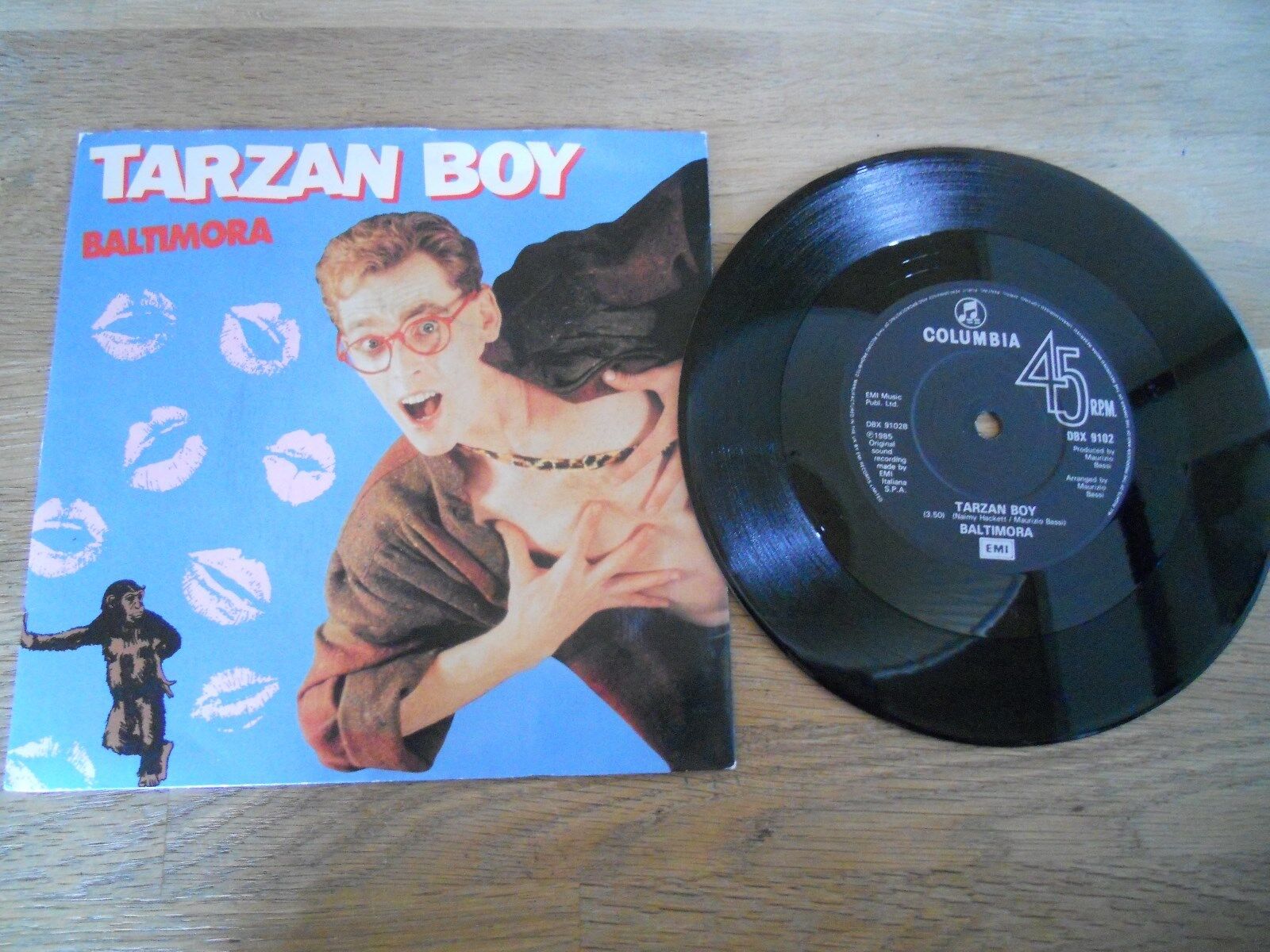 BALTIMORA TARZAN BOY SUMMER VERSION 1985 ORIGINAL SINGLE UK EMI OUT OF PRINT SEE