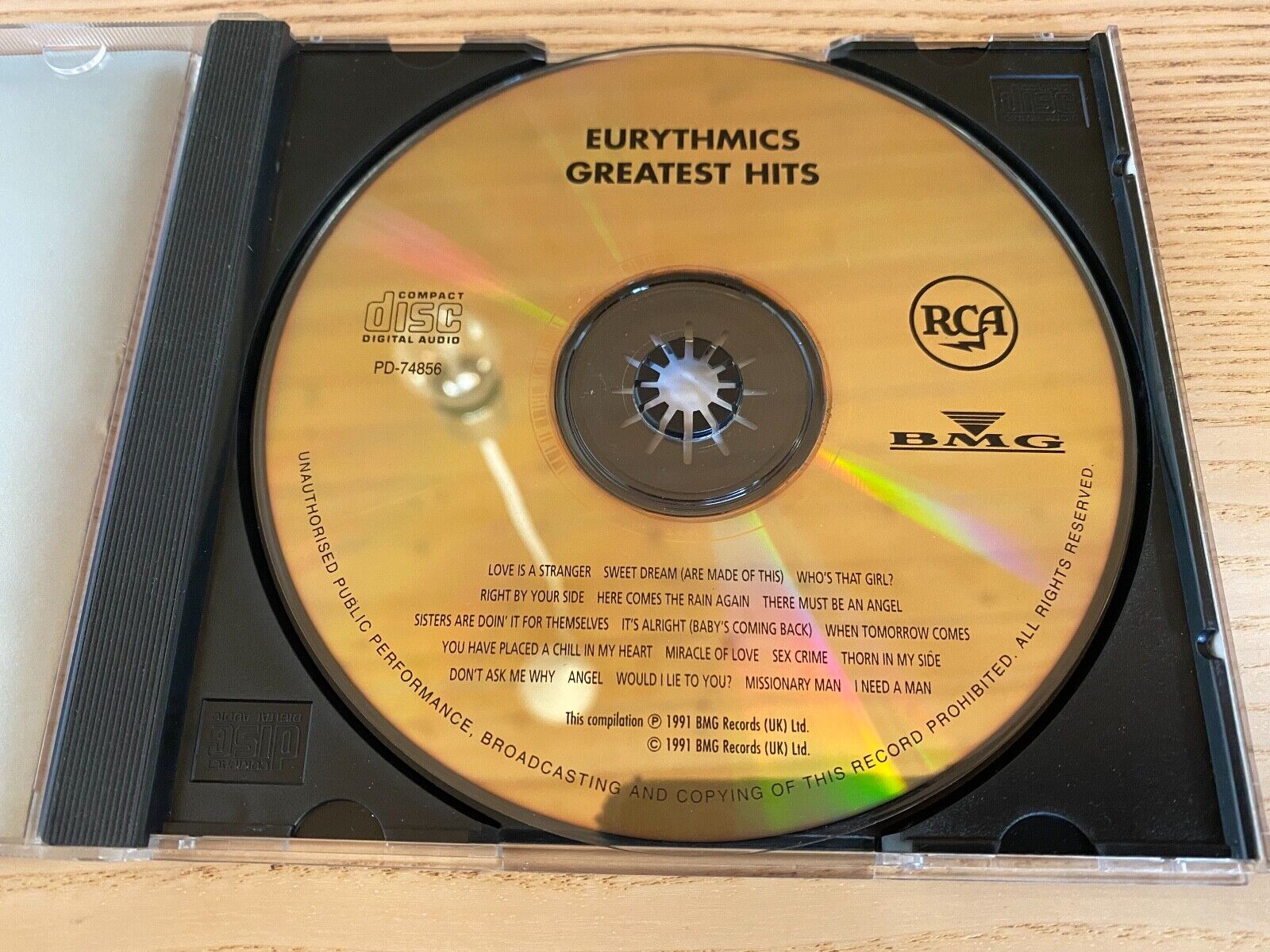 EURYTHMICS "GREATEST HITS" 1991 GOLD CD 18 TRACK RCA RECORDS LIMITED EDITION 24K