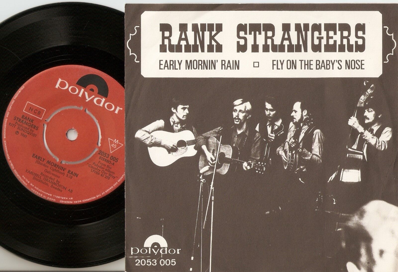 RANK STRANGERS EARLY MORNIN` RAIN  BABY`S NOSE SWEDEN 45+PS 1969 COUNTRY GRASS