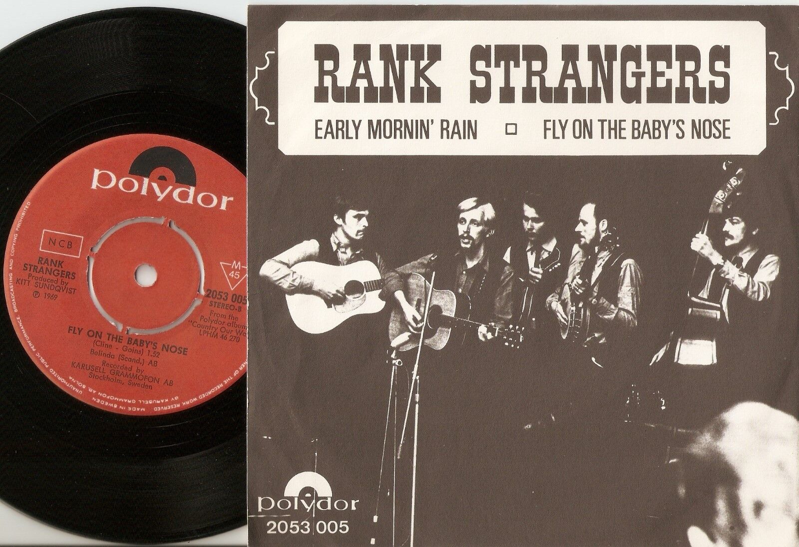 RANK STRANGERS EARLY MORNIN` RAIN  BABY`S NOSE SWEDEN 45+PS 1969 COUNTRY GRASS