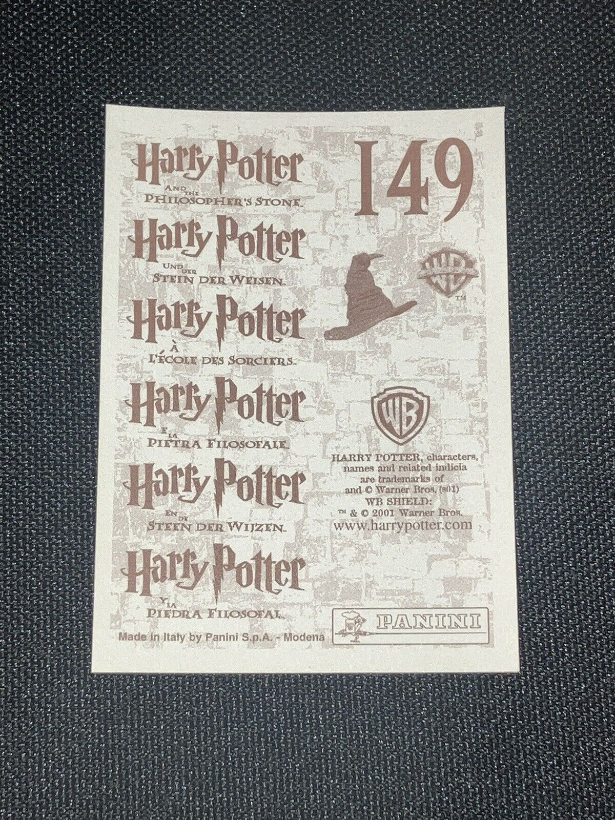 PANINI HARRY POTTER THE PHILOSOPHERS'S STONE HOLO STICKER DRACO MALFOY PSA #149