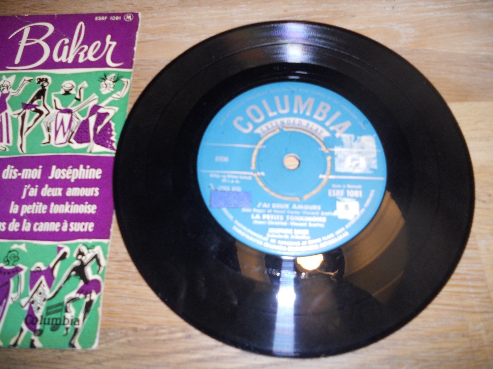 JOSÉPHINE BAKER "DIS-MOI JOSÉPHINE"COLUMBIA RECORDS 33 RPM EXTENDED PLAY EP BIEM