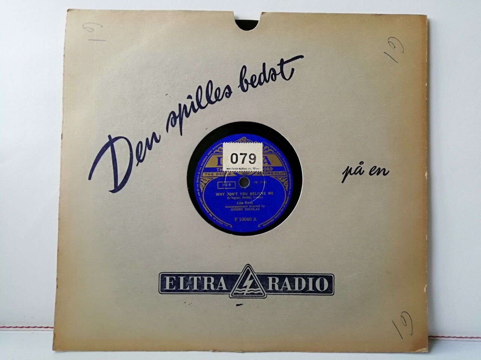 78 rpmLita RozaHi-LiliHi-LoWhy Don't You Believe Me Decca F 10040 A